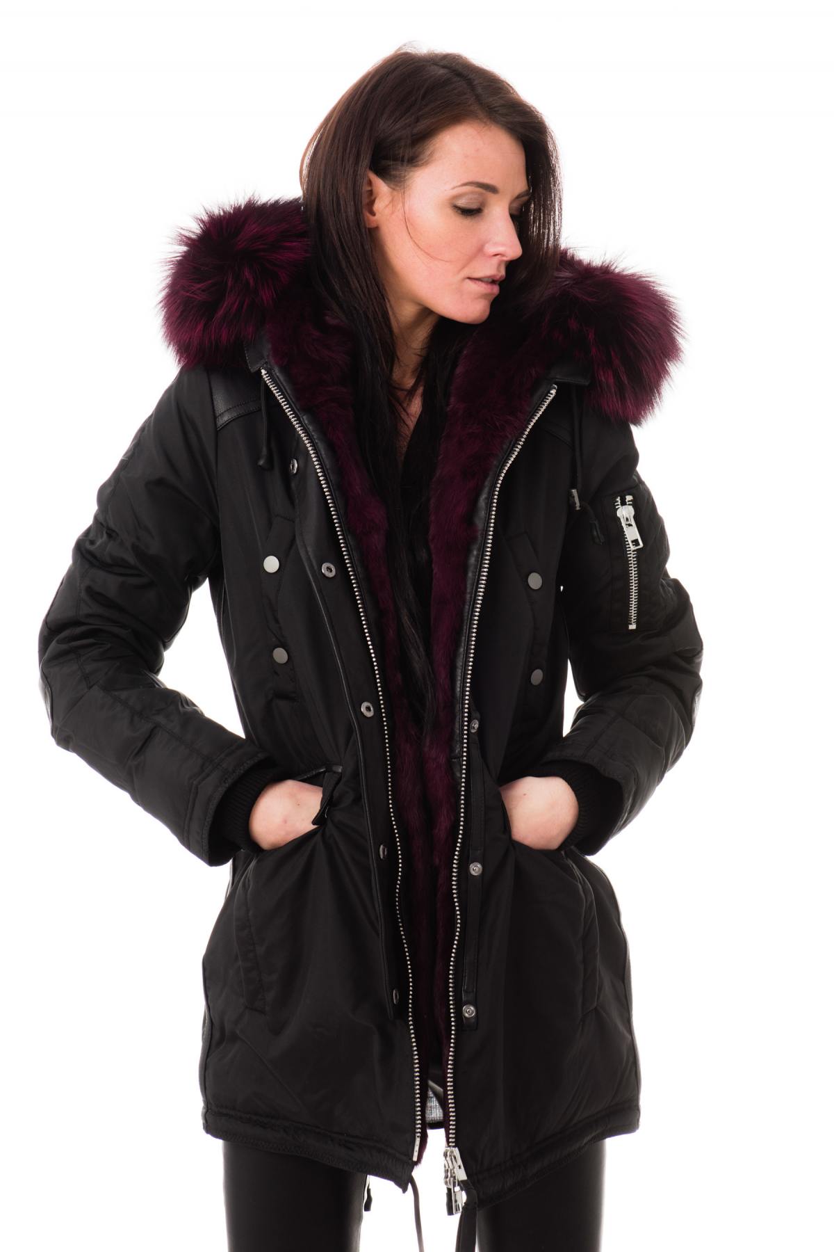 Women's Jacket Melrose Black Magenta - Image n°1