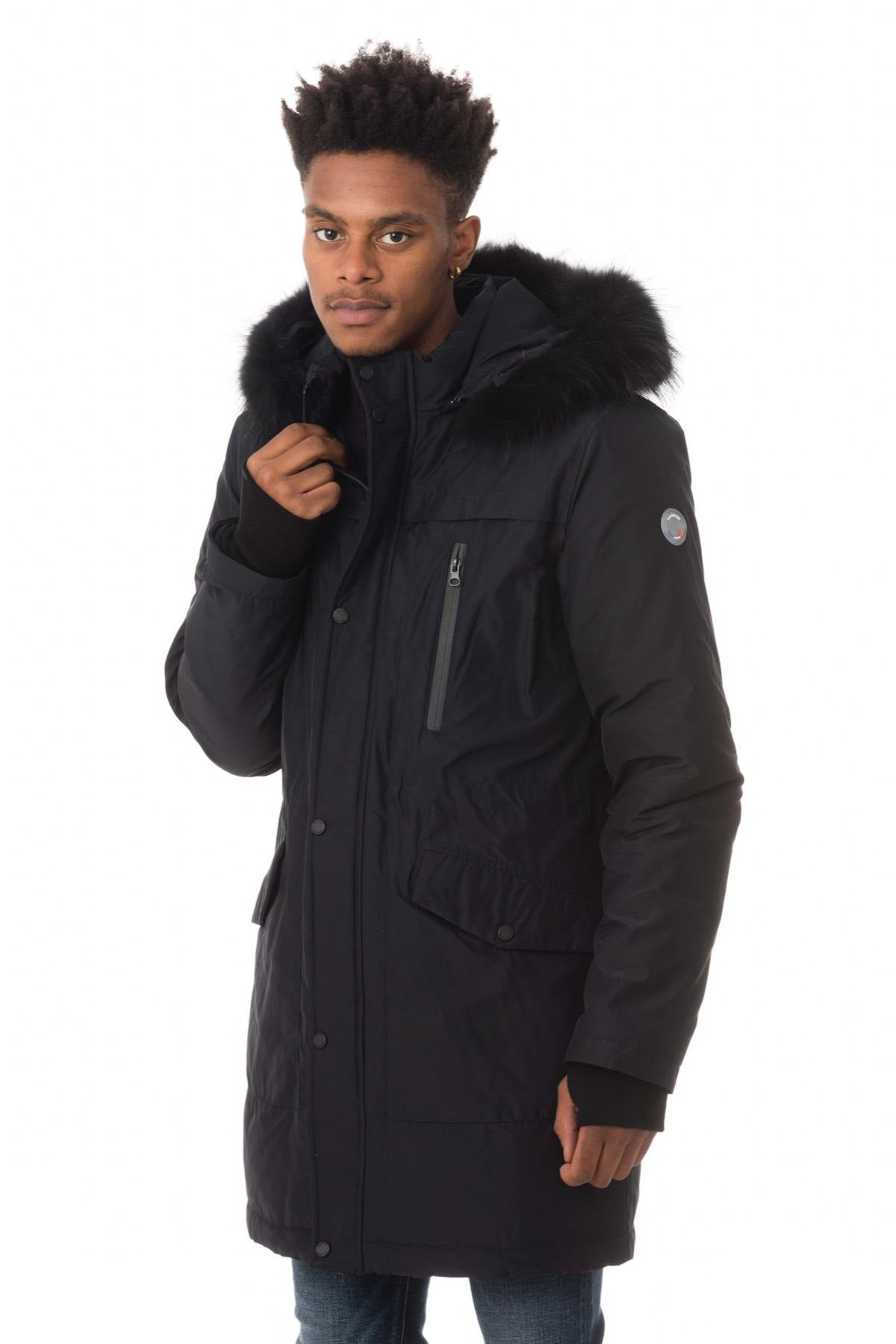 Men's navy blue thinsulate parka - Image n°1