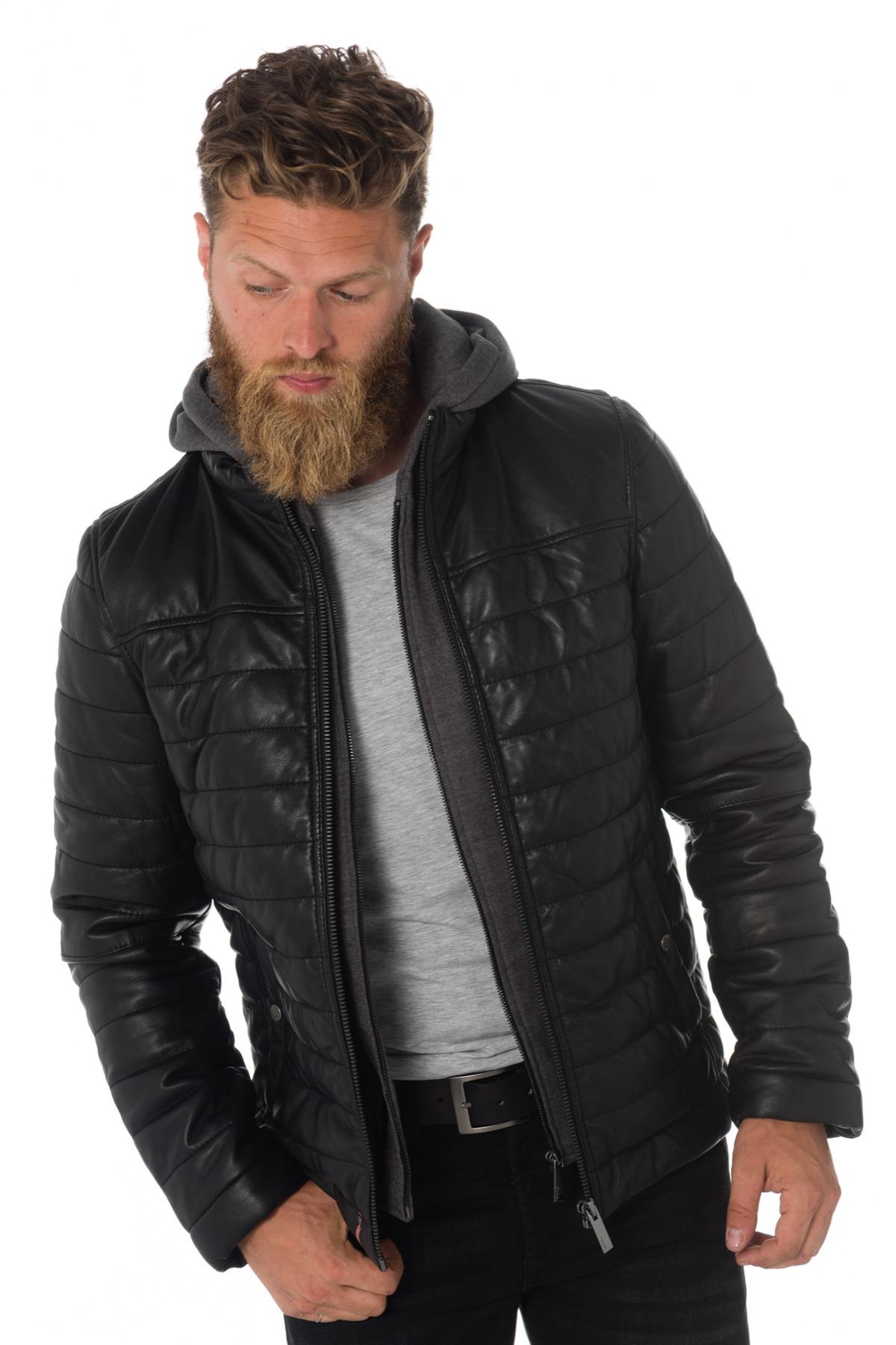 Black down jacket with hood Oakwood - Image n°3