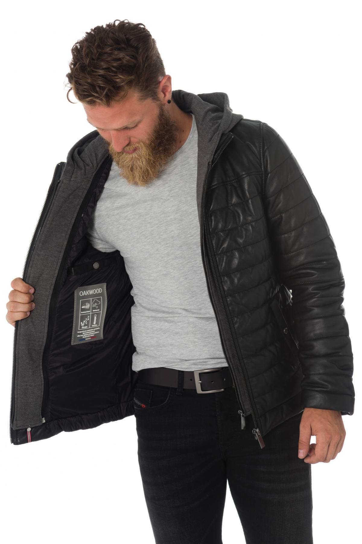 Black down jacket with hood Oakwood - Image n°4