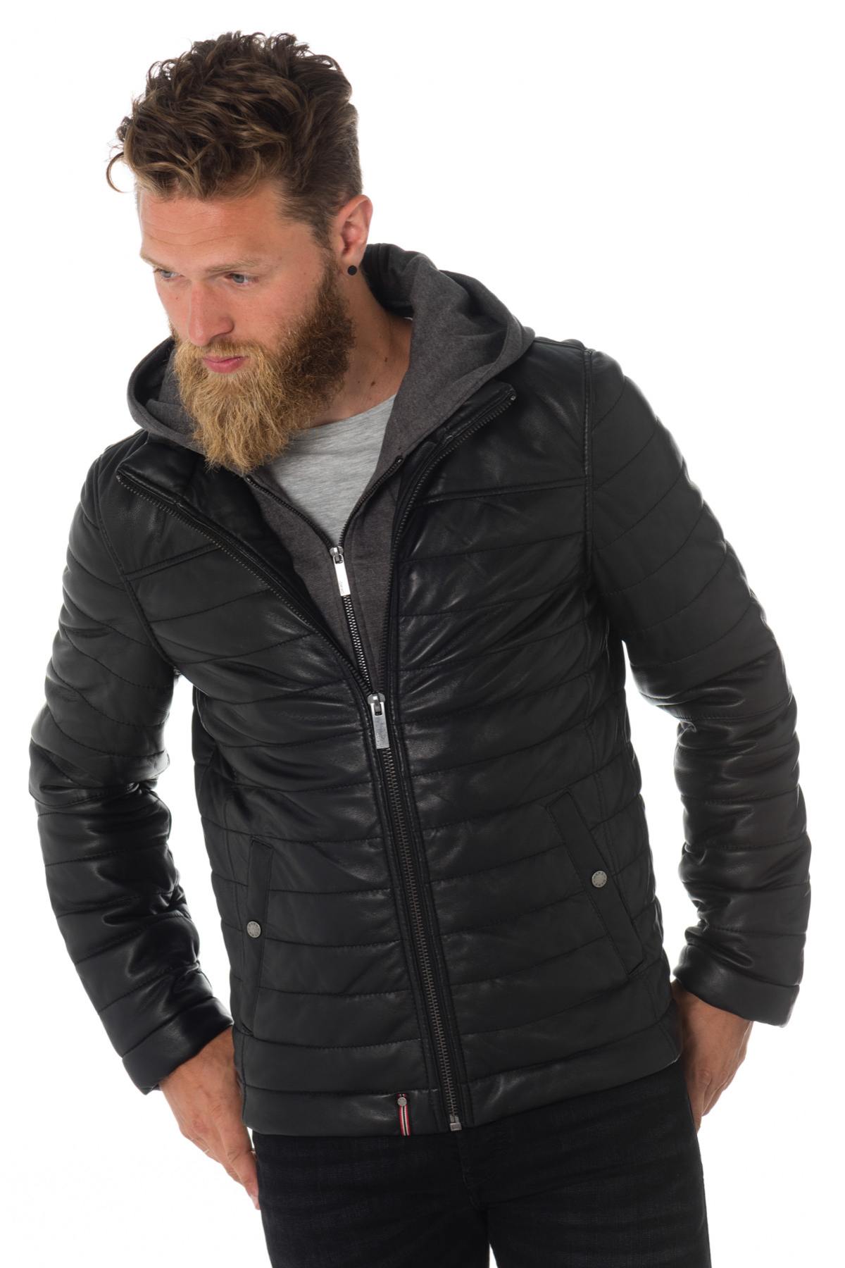 Black down jacket with hood Oakwood - Image n°1