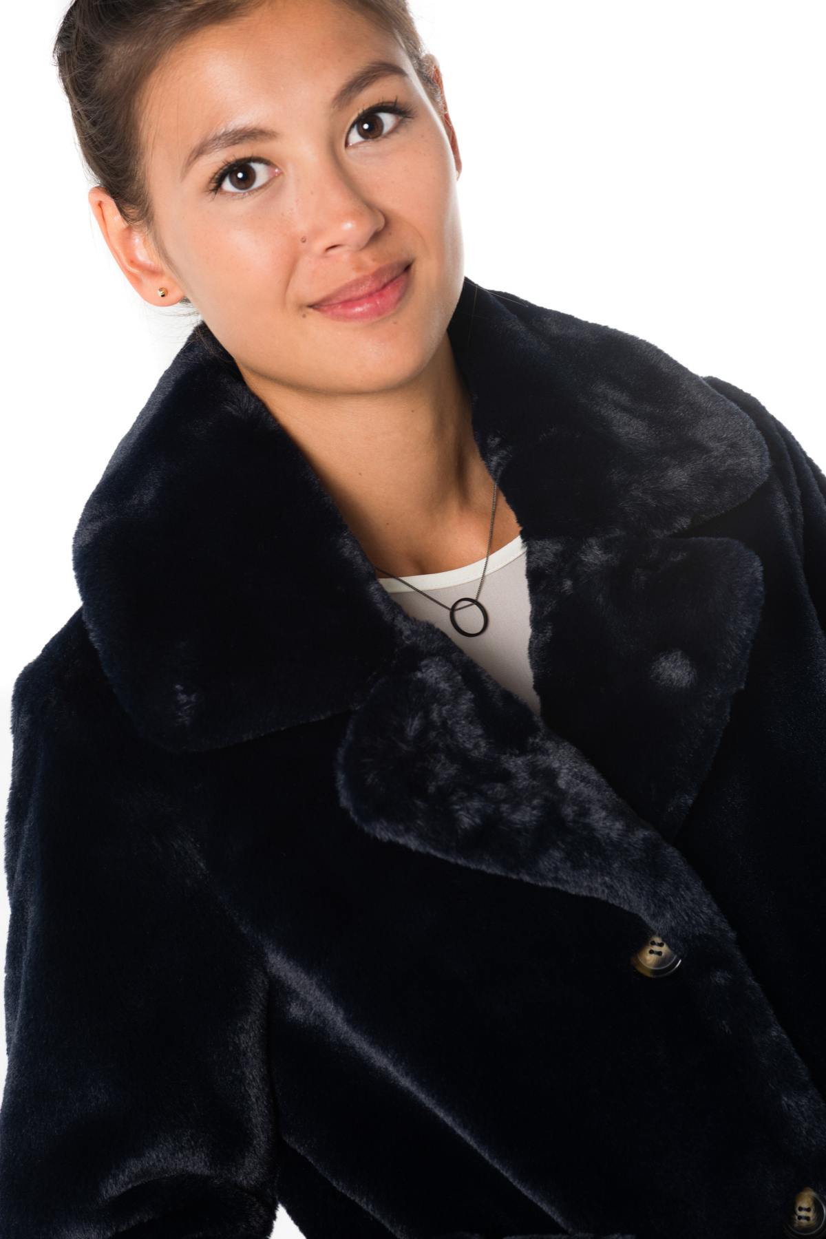 Navy Oakwood Faux Fur Jacket - Image n°7