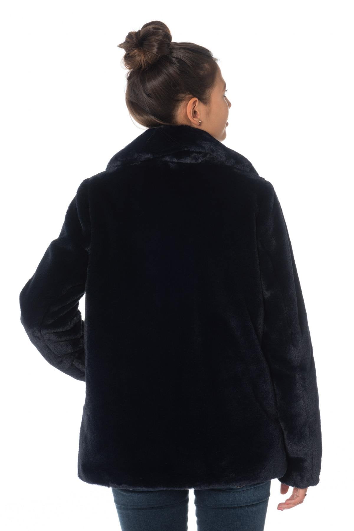 Navy Oakwood Faux Fur Jacket - Image n°5