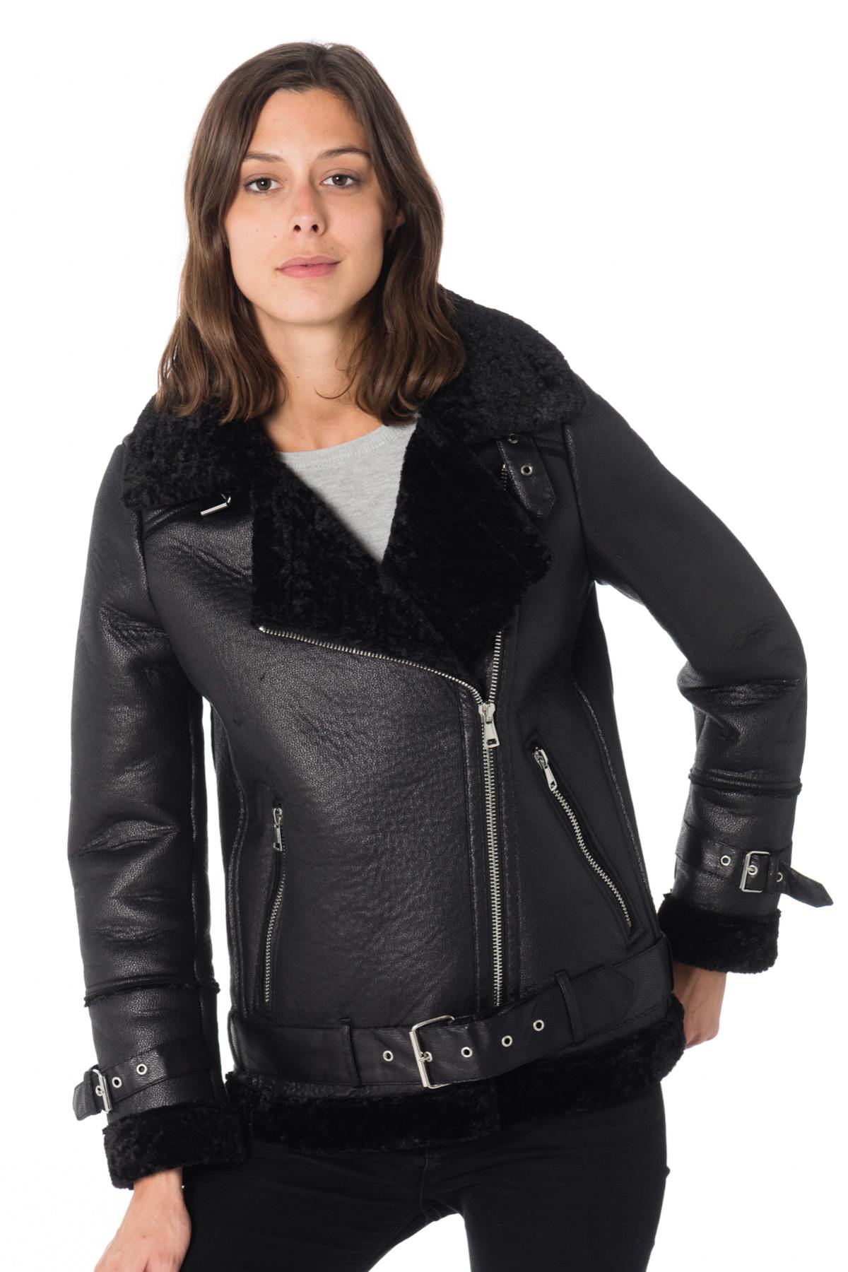 Oakwood women's black polyester bomber jacket - Image n°1