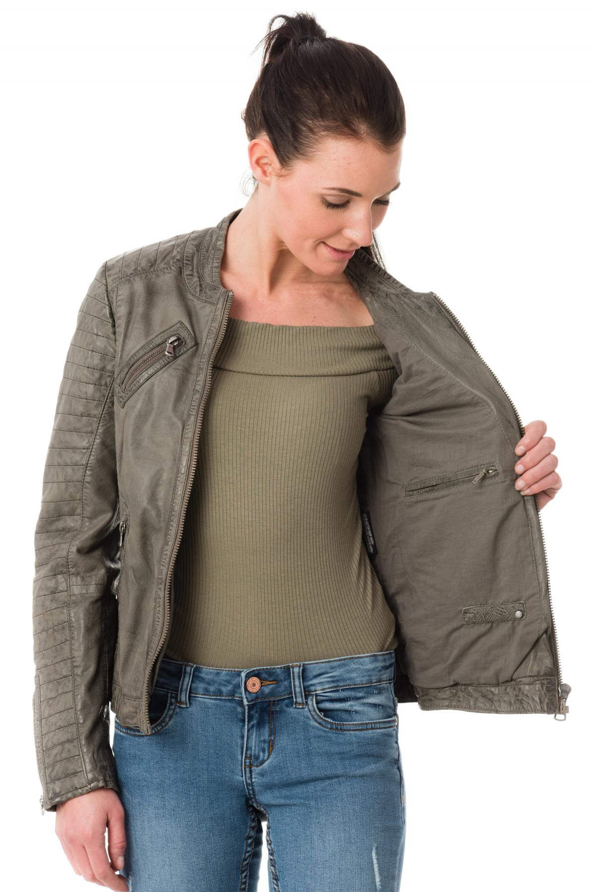  Oakwood women's jacket in gray sheepskin leather - Image n°4