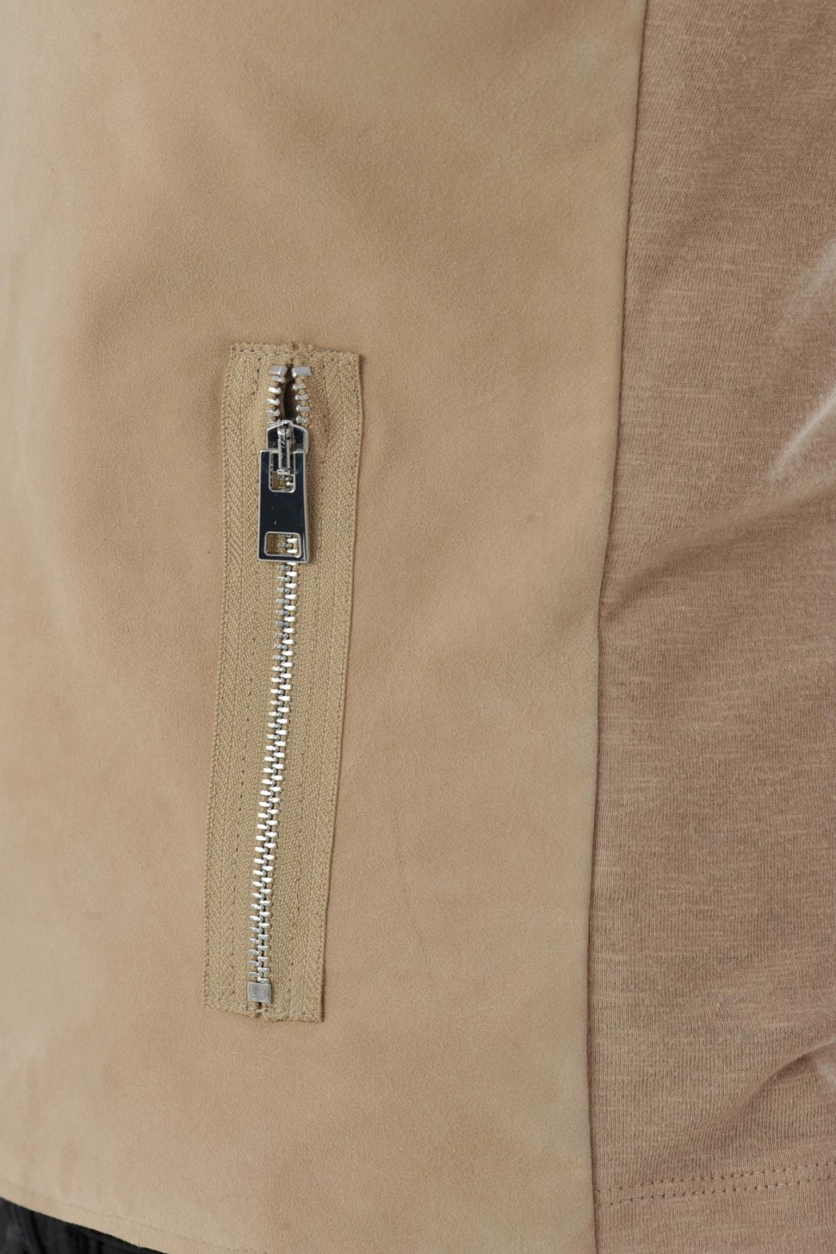 Beige suede oakwood leather jacket - Image n°10