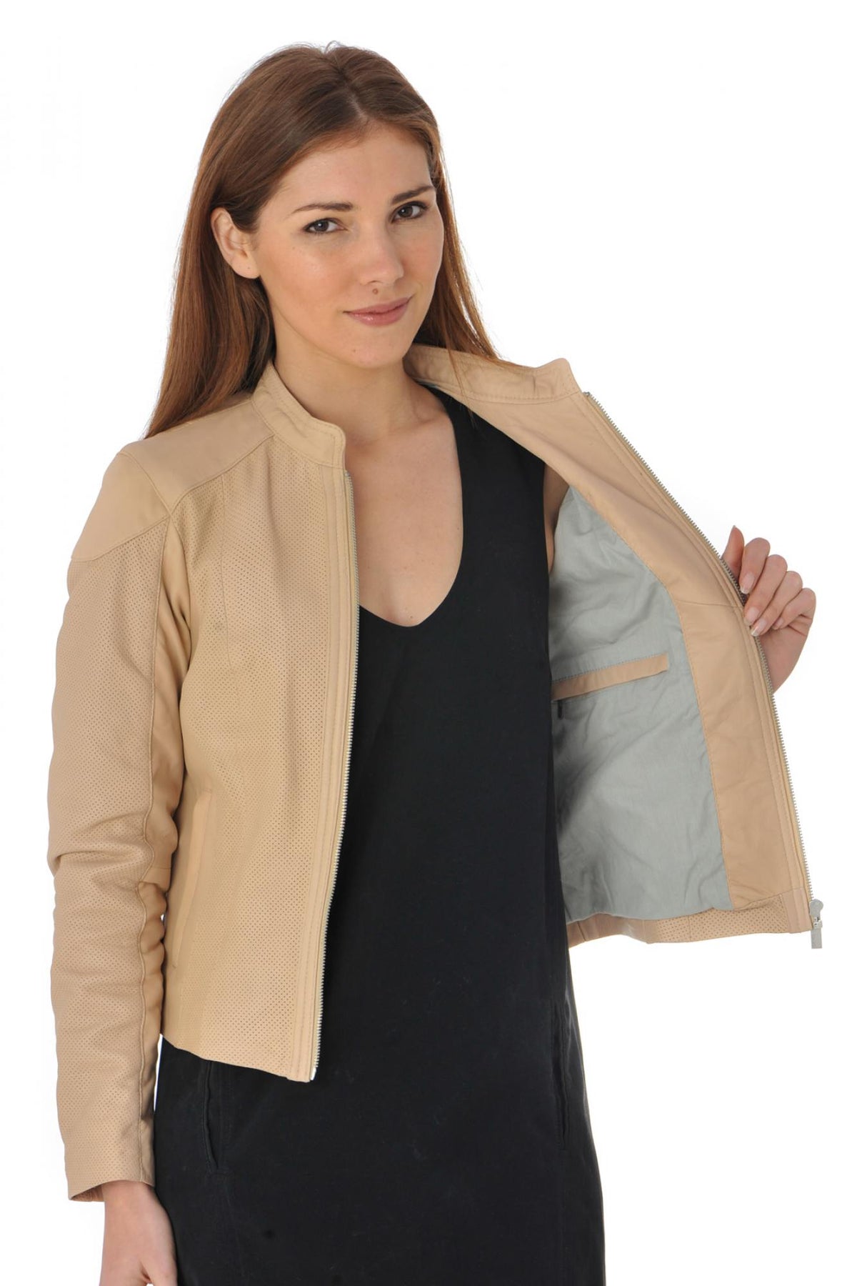 Oakwood trendy nude leather jacket - Image n°6