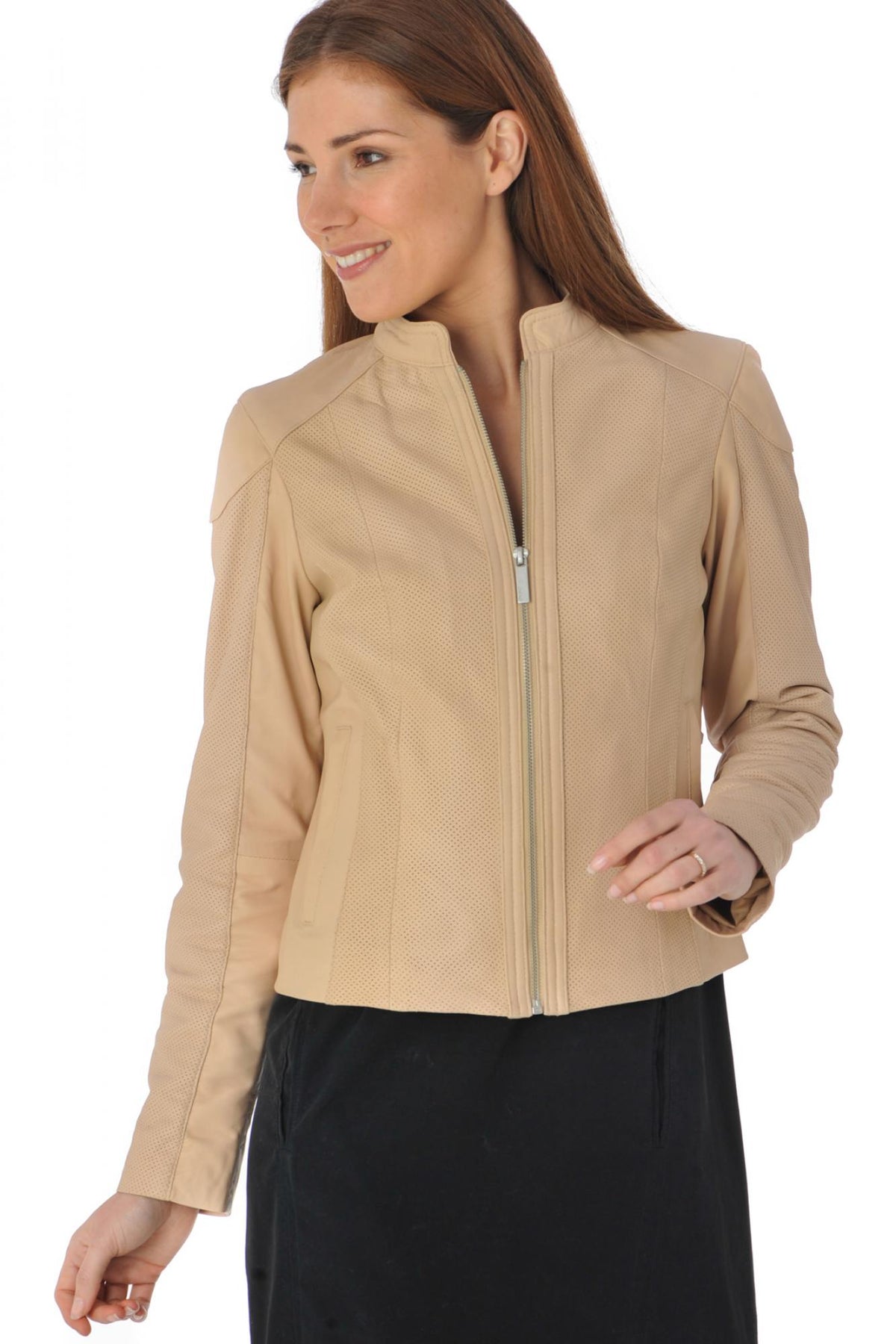 Oakwood trendy nude leather jacket - Image n°3