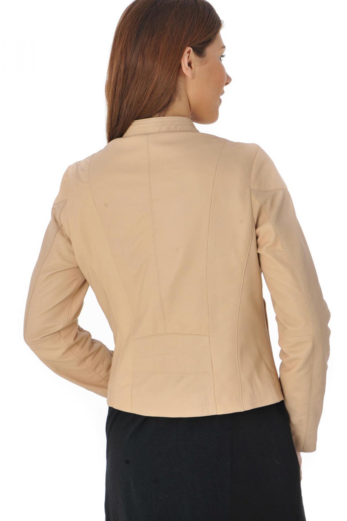 Oakwood trendy nude leather jacket - Image n°5