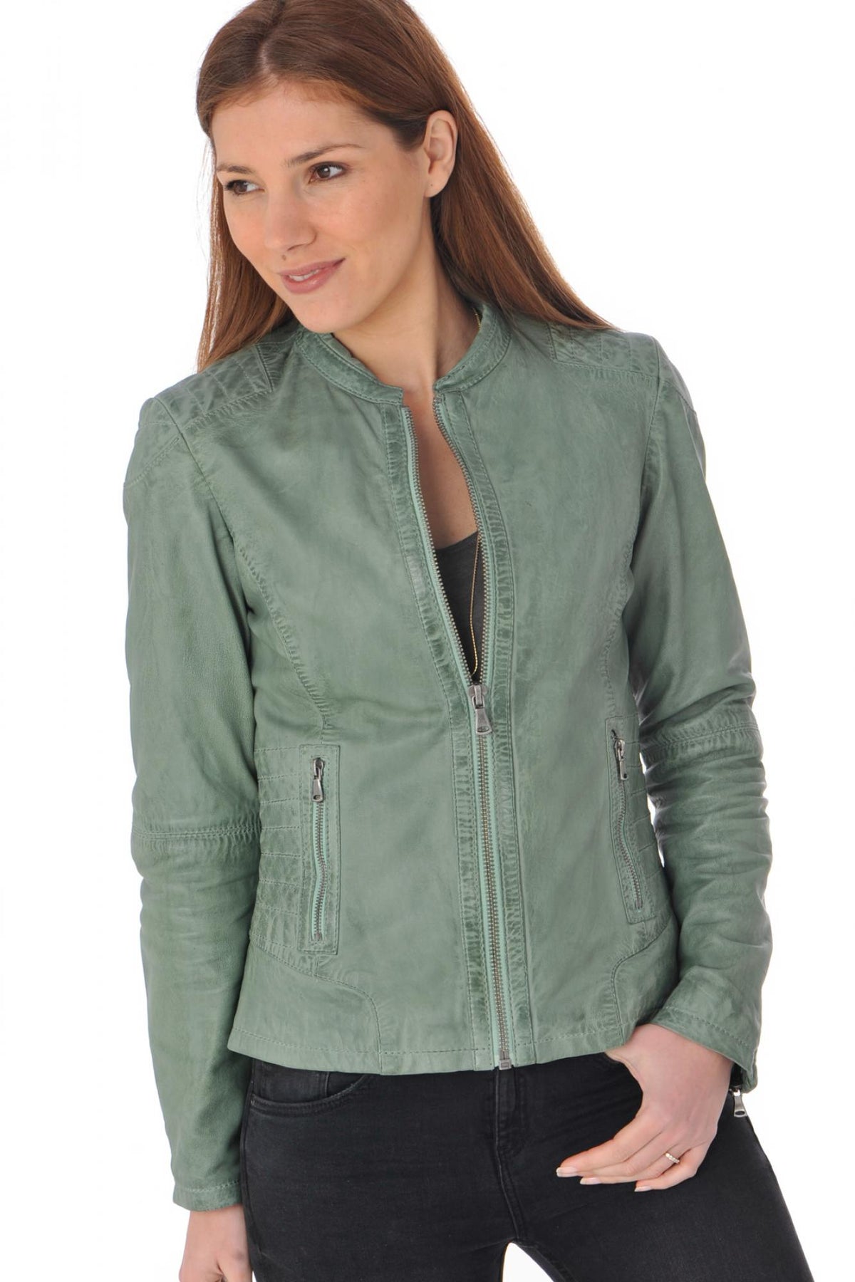 Oakwood tonic green leather jacket - Image n°1