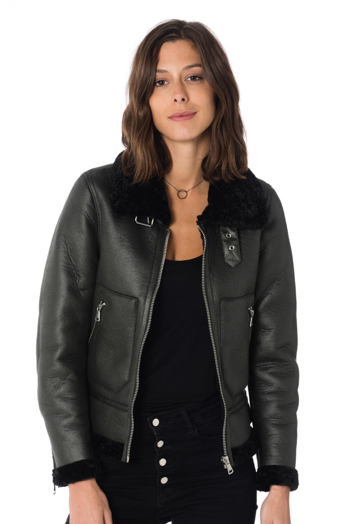 Women's Oakwood Green Polyester Bomber Jacket - Image n°3