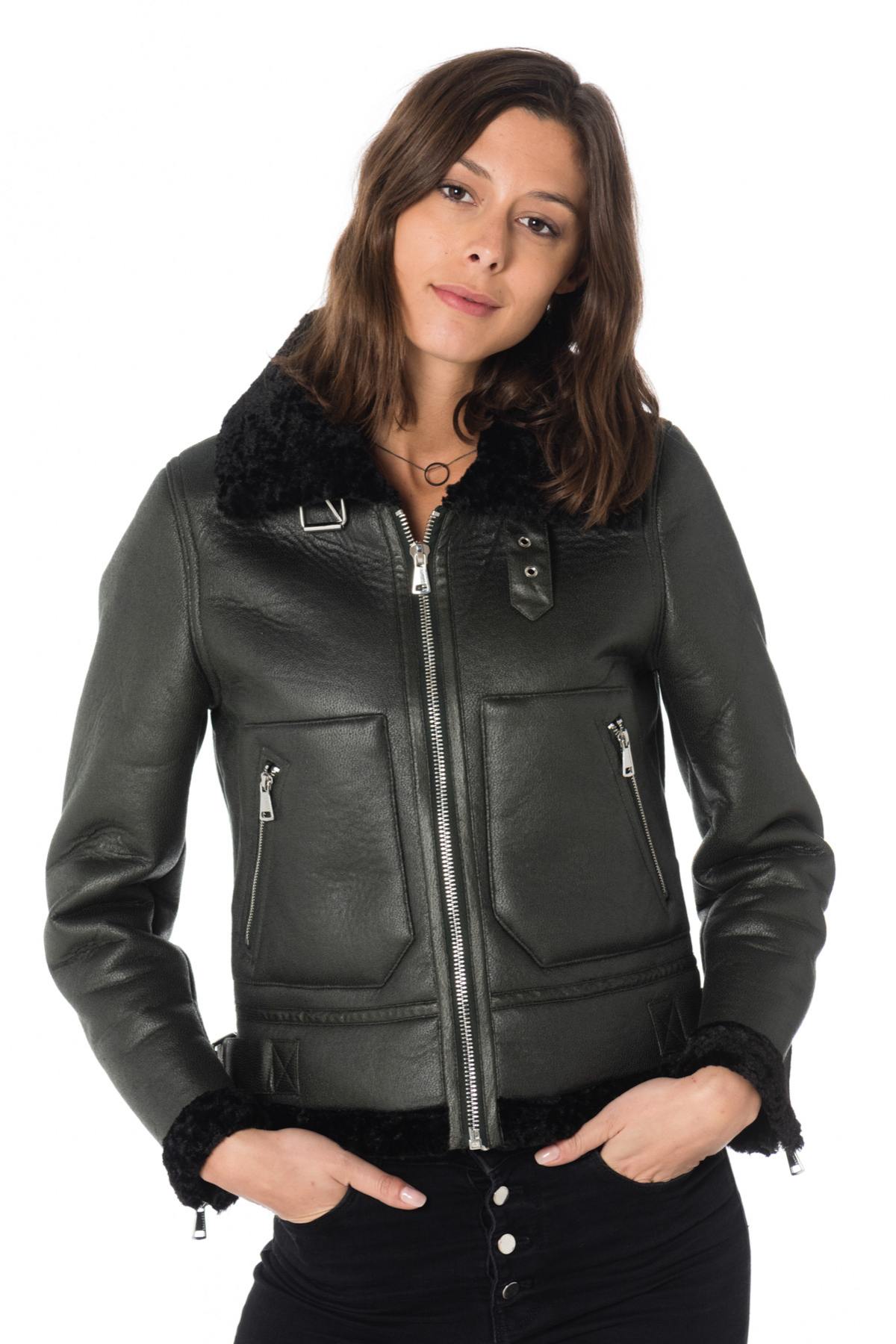 Women's Oakwood Green Polyester Bomber Jacket - Image n°1