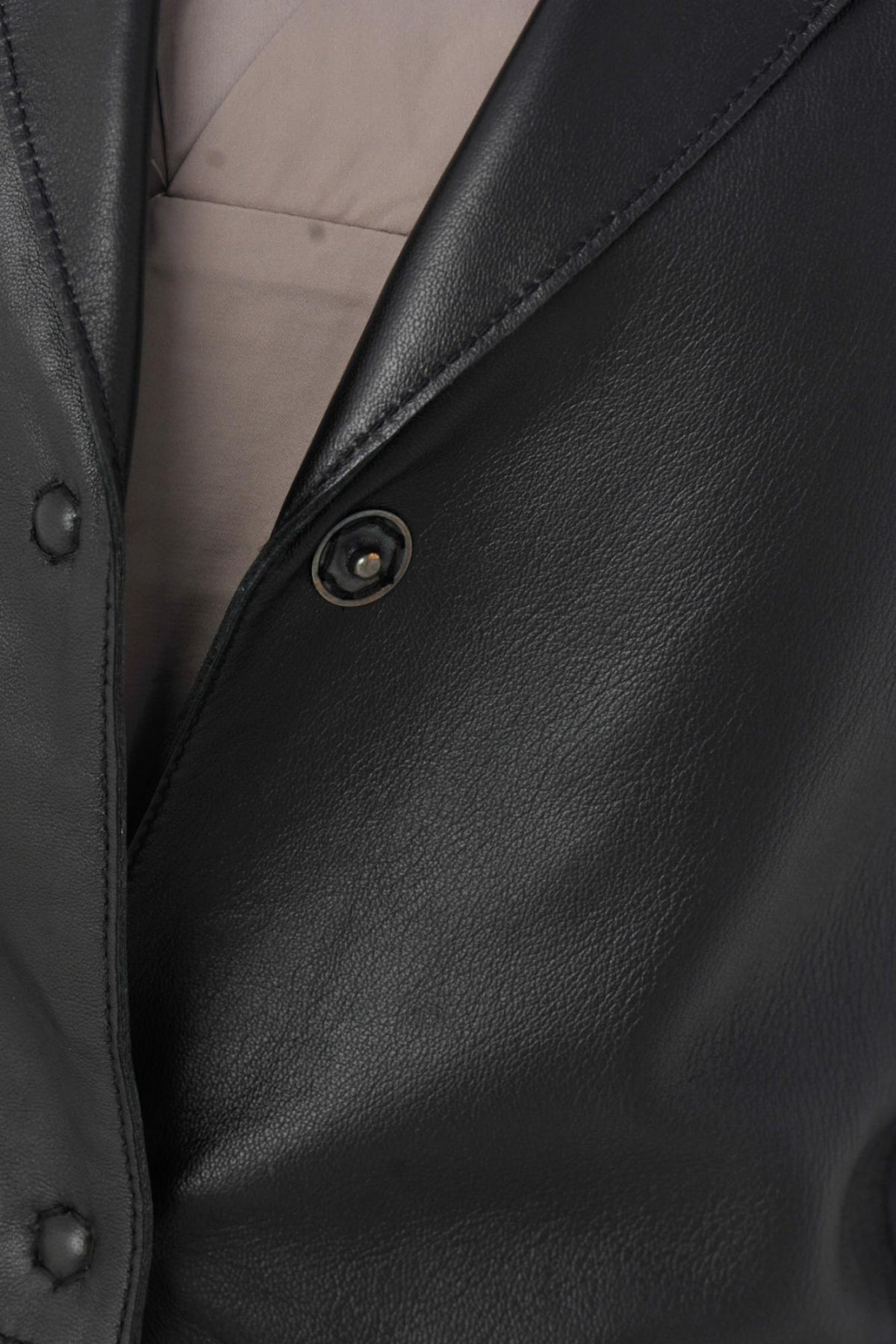  Black sheepskin leather jacket - Image n°5