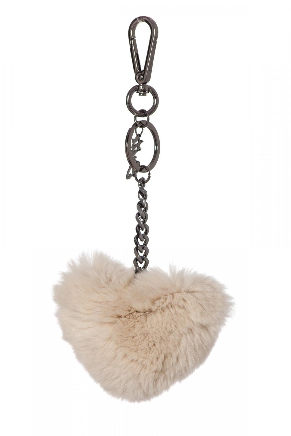 Furry heart-shaped key ring - Image n°1