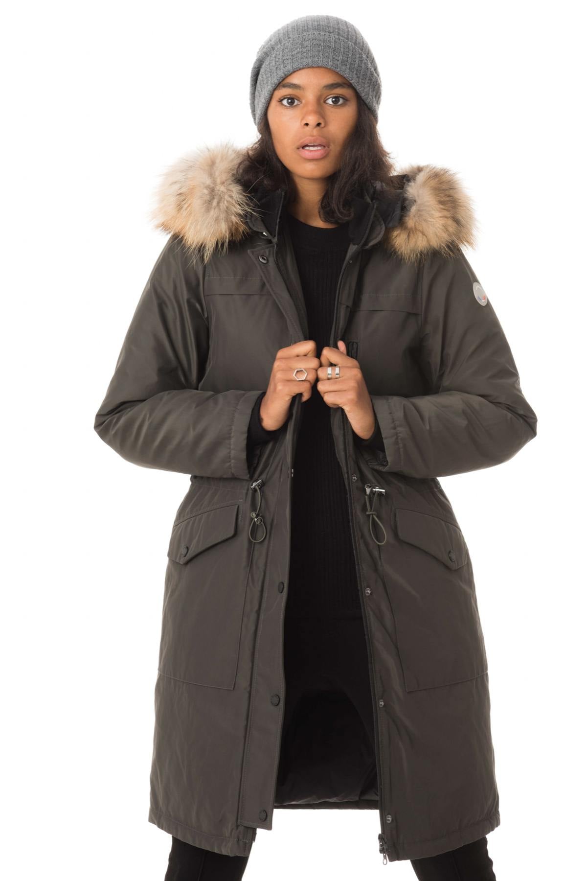 Large Parka for women oakwood khaki - Image n°1