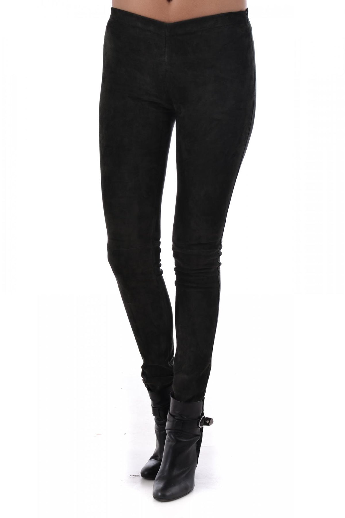 Oakwood leggings in charcoal goat suede - Image n°1