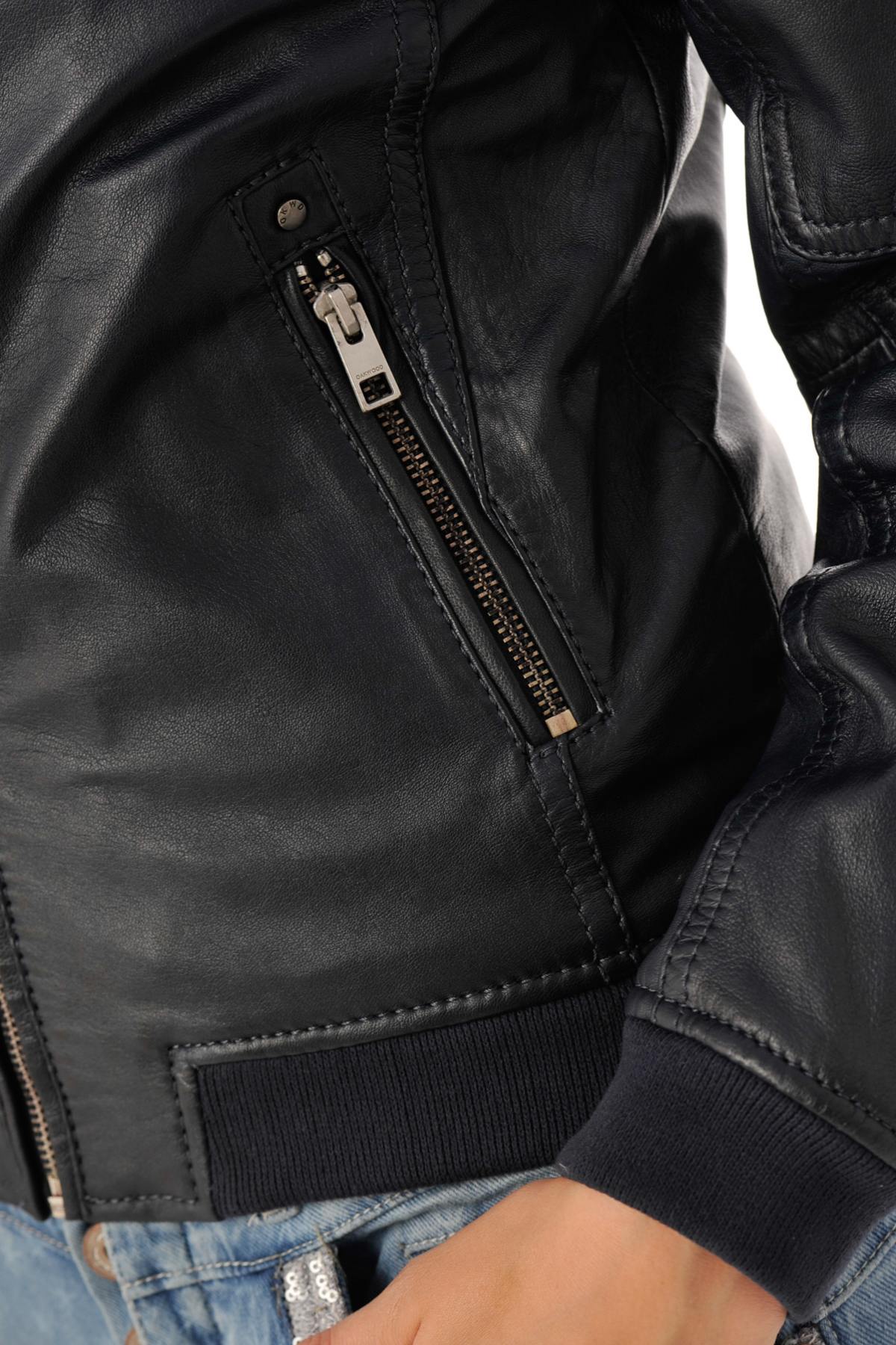 Oakwood Navy Skinny Leather Teddy - Image n°6