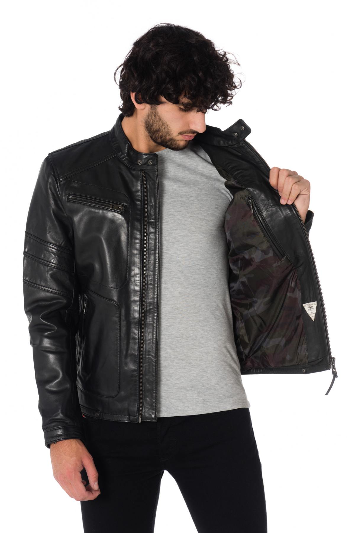 Redskins Black Sheepskin Leather Jacket - Image n°4