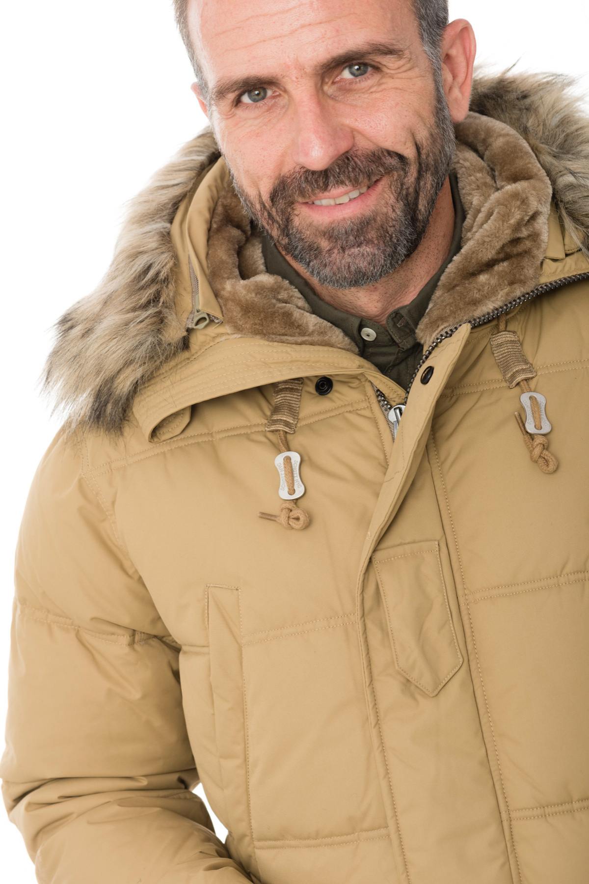 Men's beige nylon down jacket - Image n°6