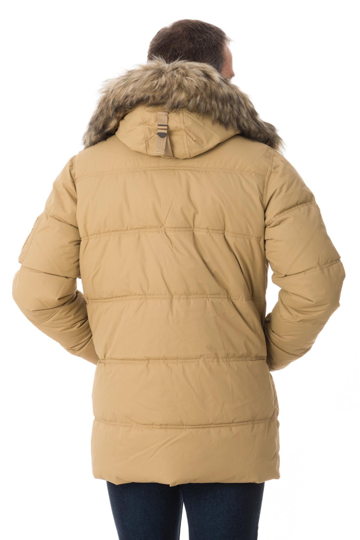 Men's beige nylon down jacket - Image n°5