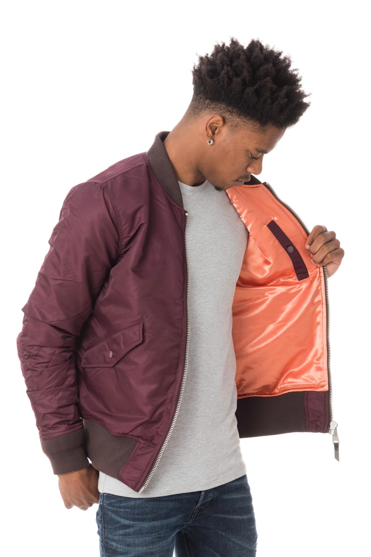 Schott men's dark burgundy bomber jacket - Image n°5