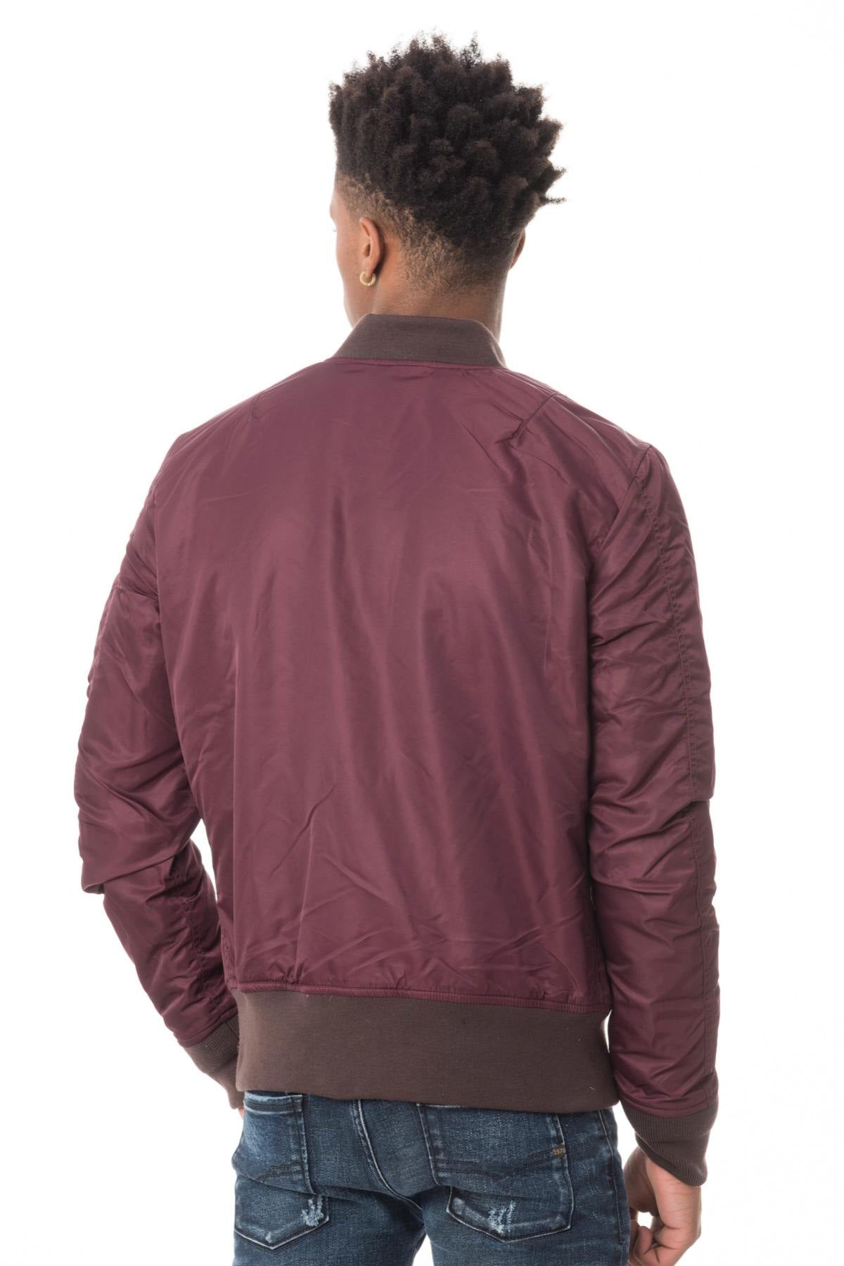 Schott men's dark burgundy bomber jacket - Image n°6