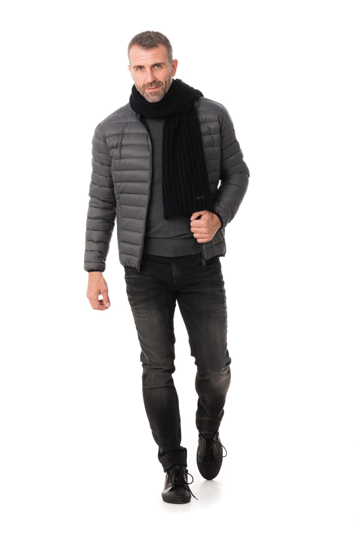 Schott light anthracite down jacket - Image n°2