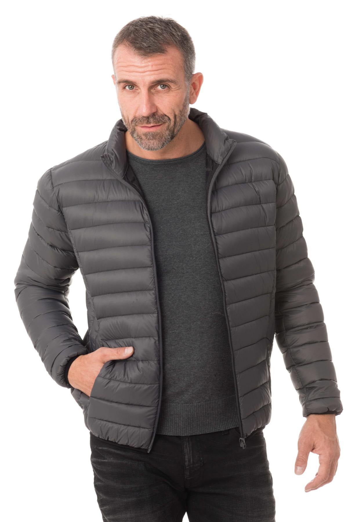 Schott light anthracite down jacket - Image n°3