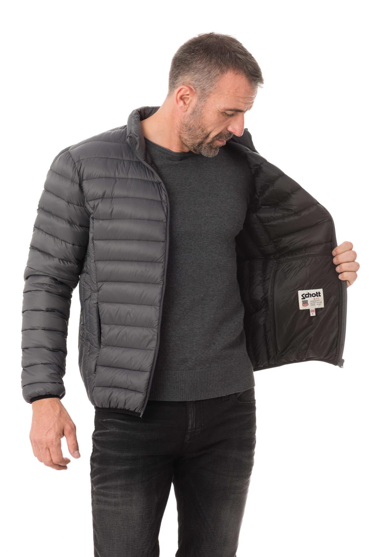 Schott light anthracite down jacket - Image n°4