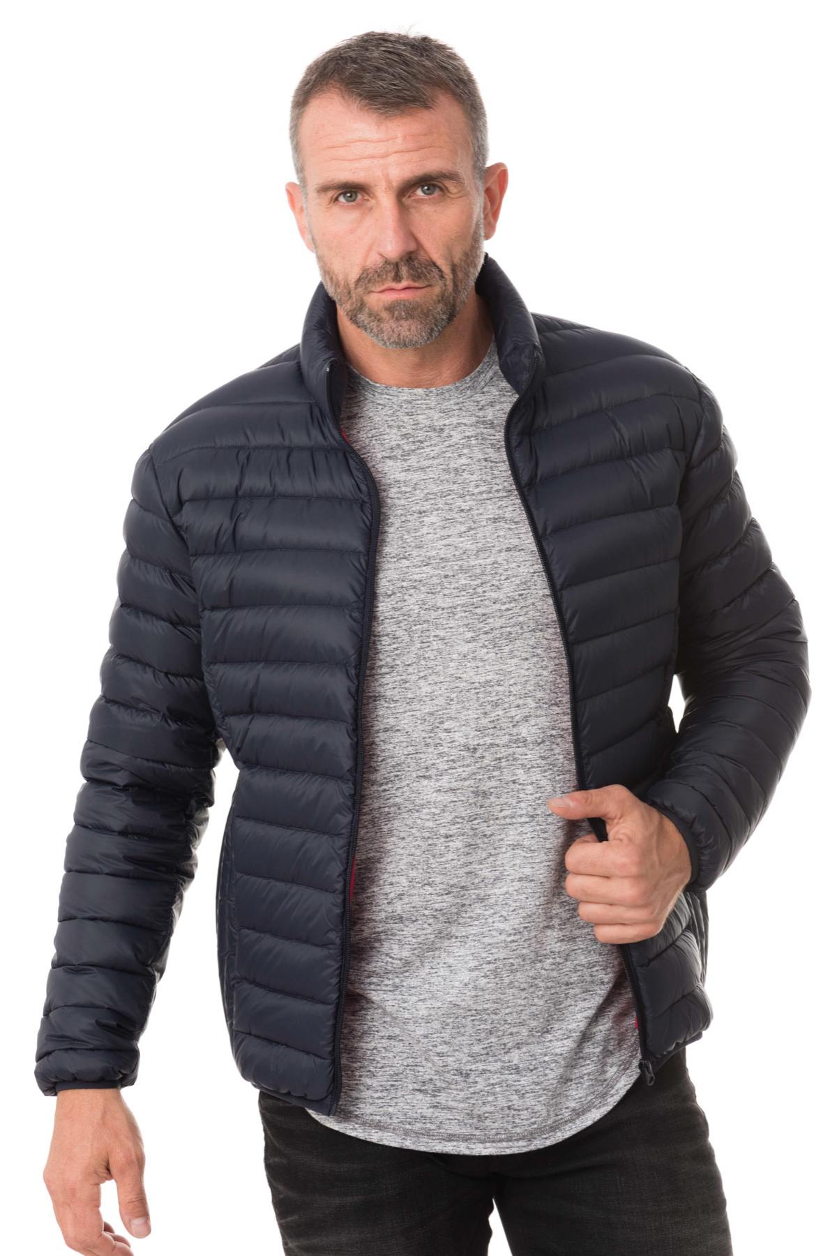 Schott light navy blue down jacket - Image n°3