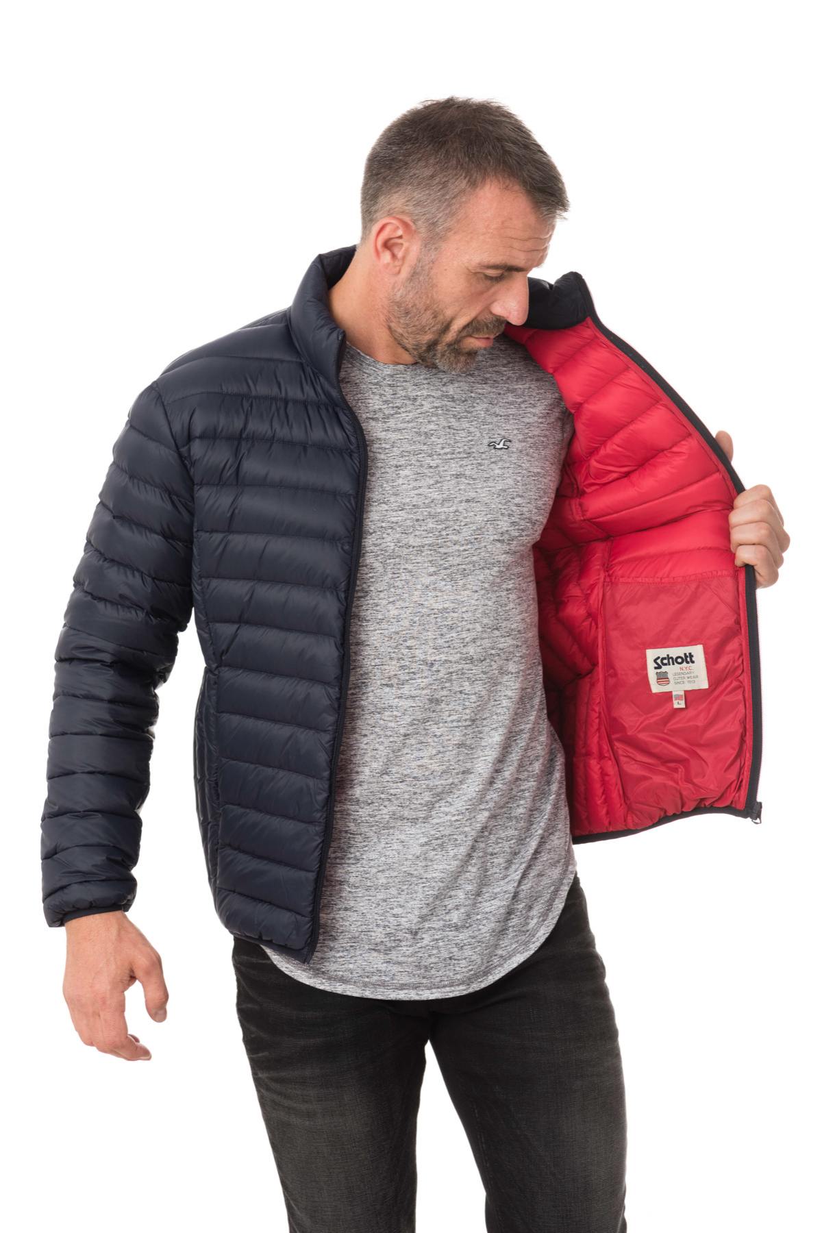 Schott light navy blue down jacket - Image n°4