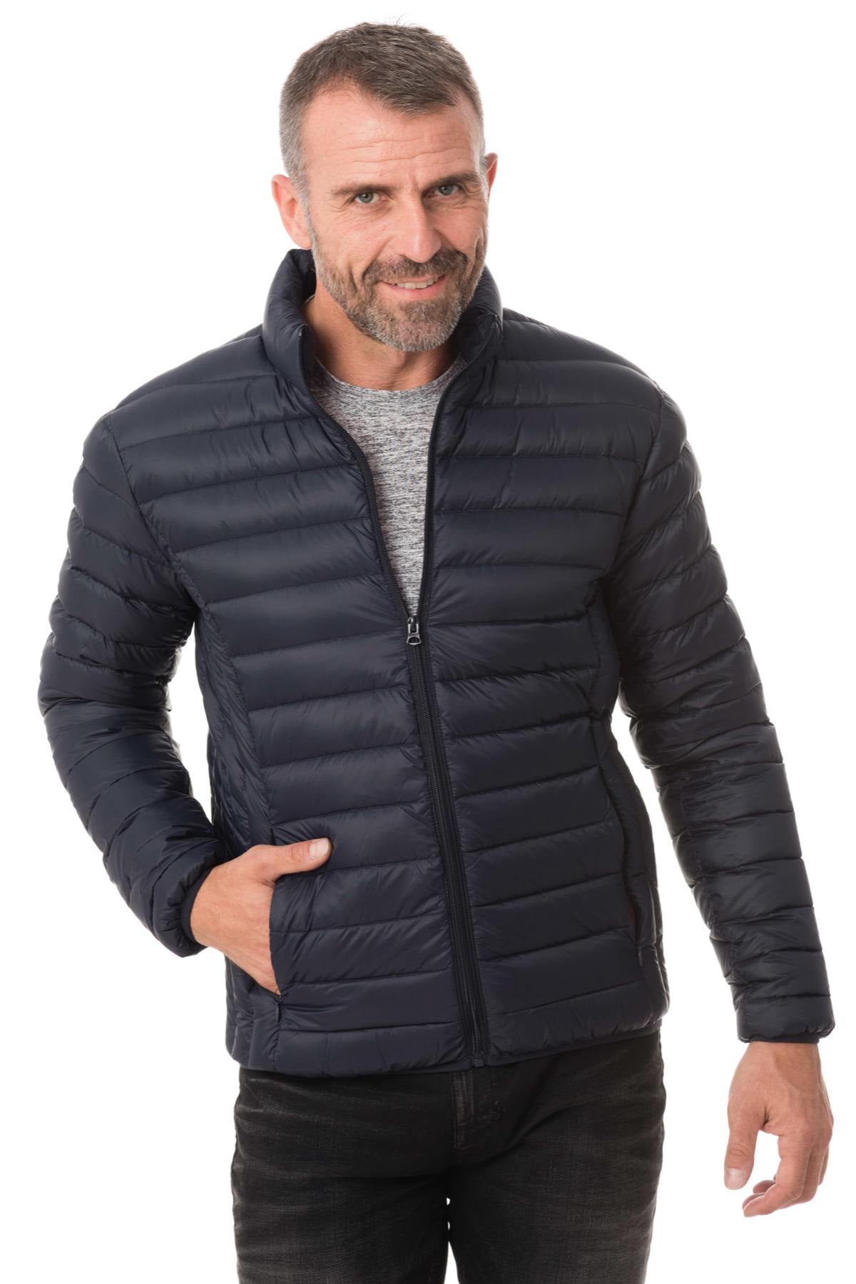 Schott light navy blue down jacket - Image n°1