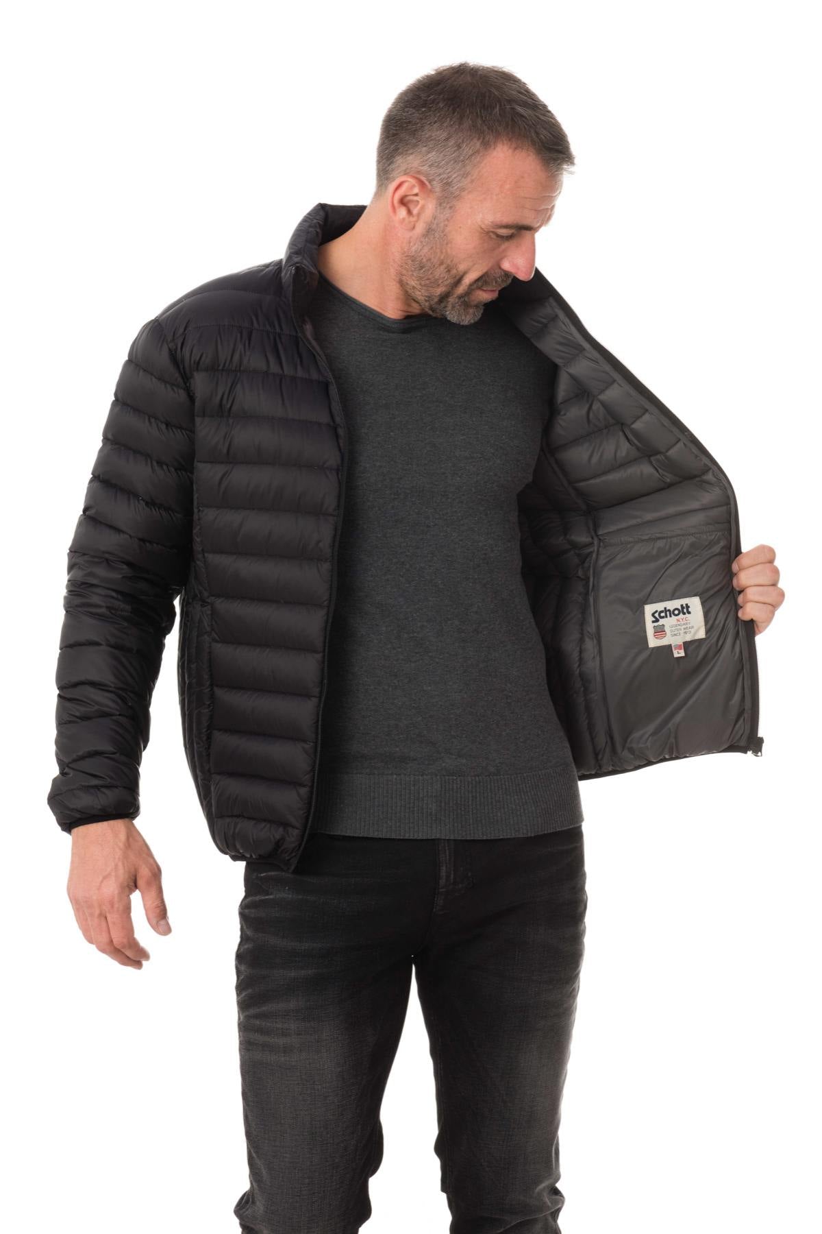 Schott black lightweight down jacket - Image n°4