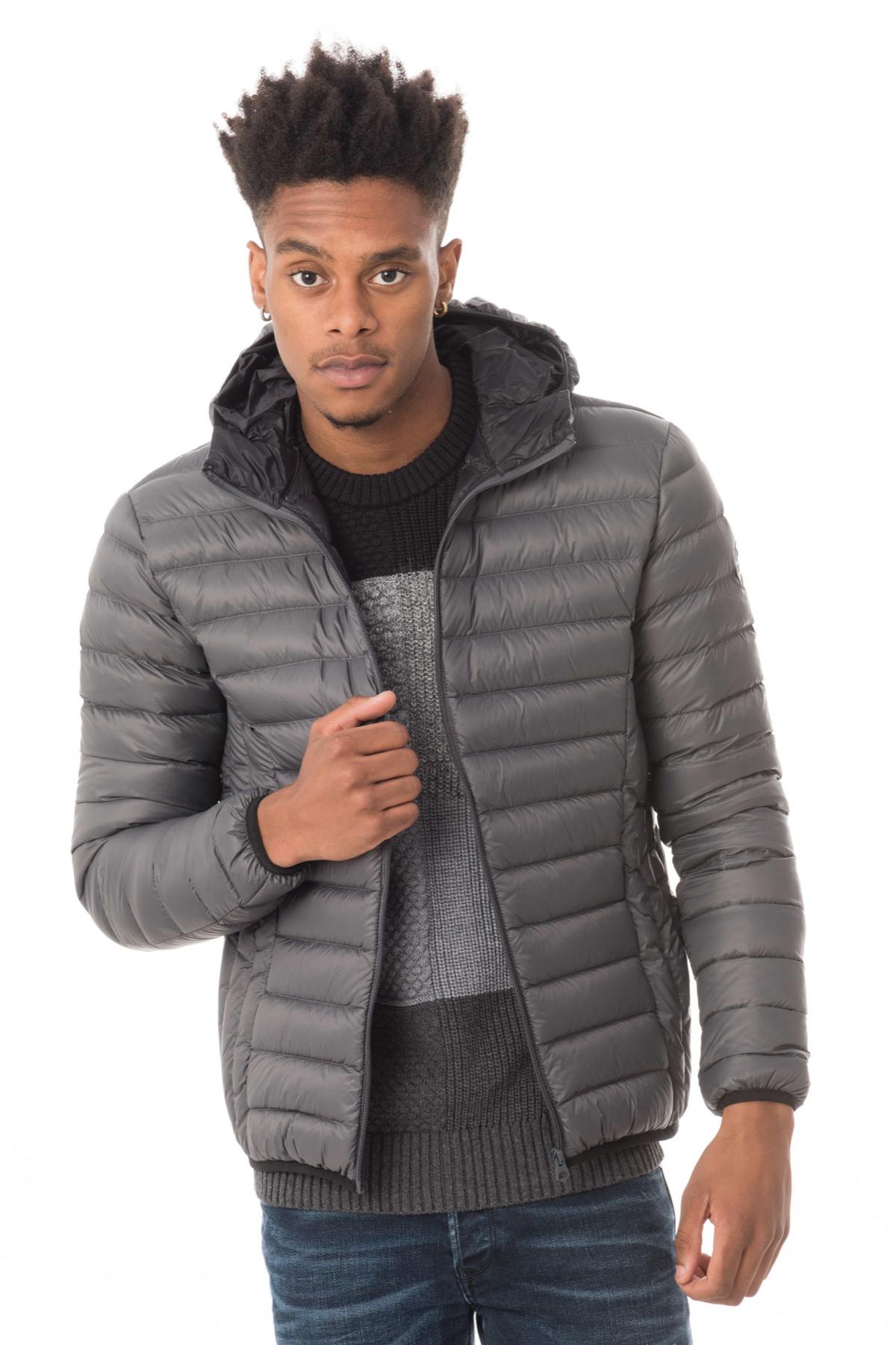  Fine anthracite down jacket with hood - Image n°1