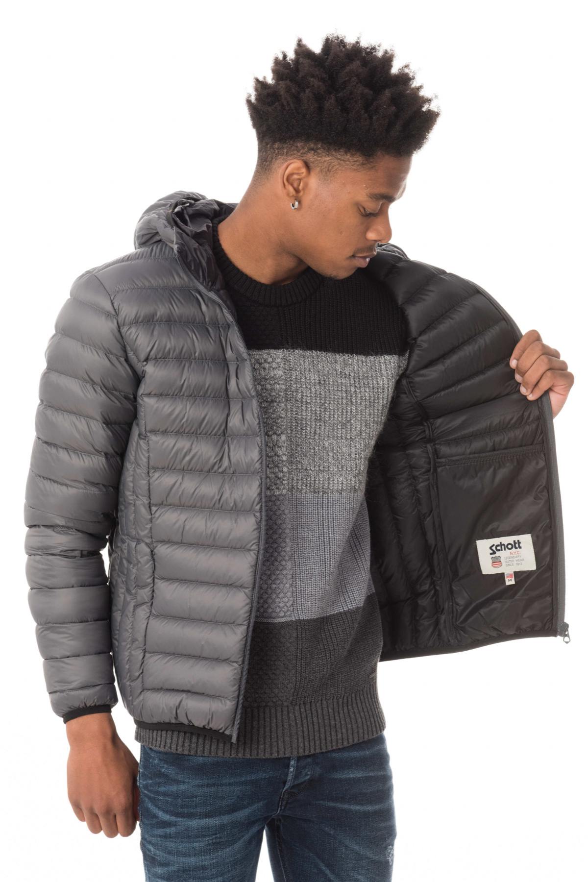  Fine anthracite down jacket with hood - Image n°5