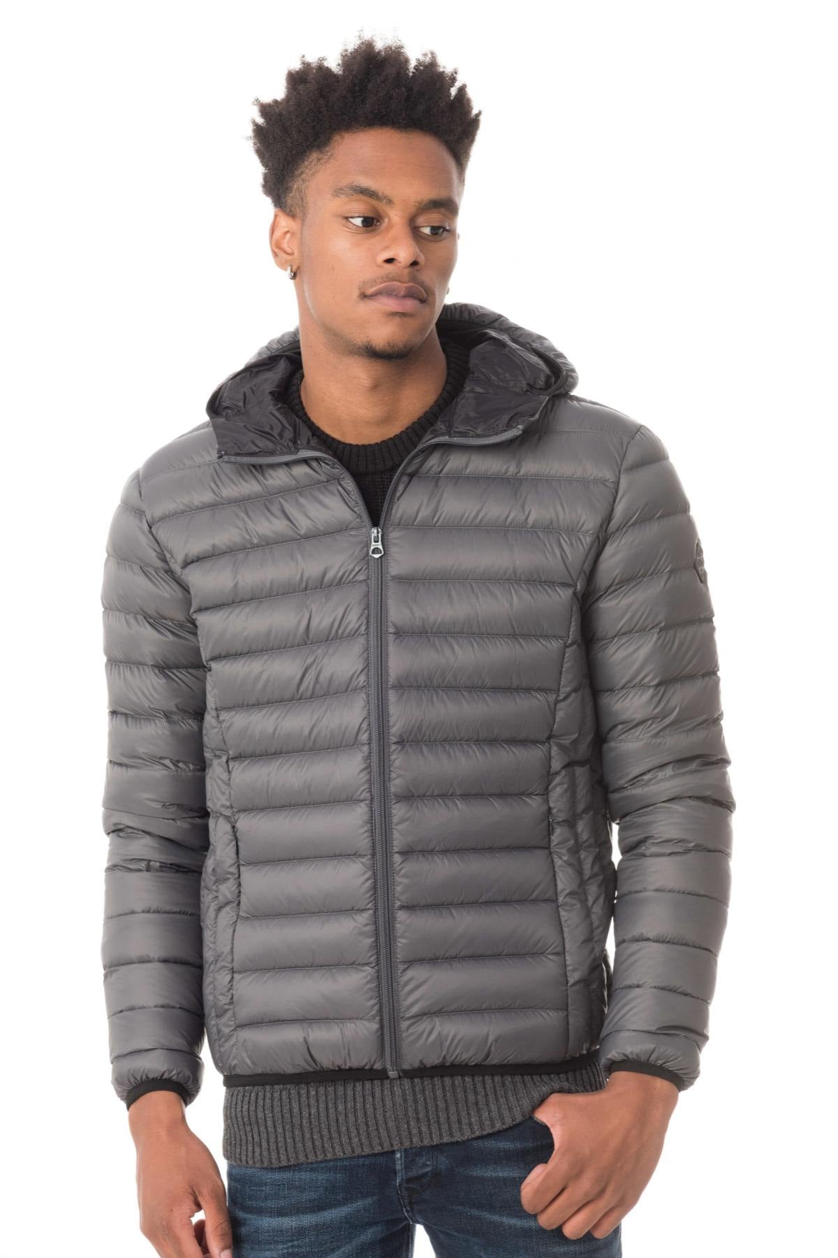  Fine anthracite down jacket with hood - Image n°3