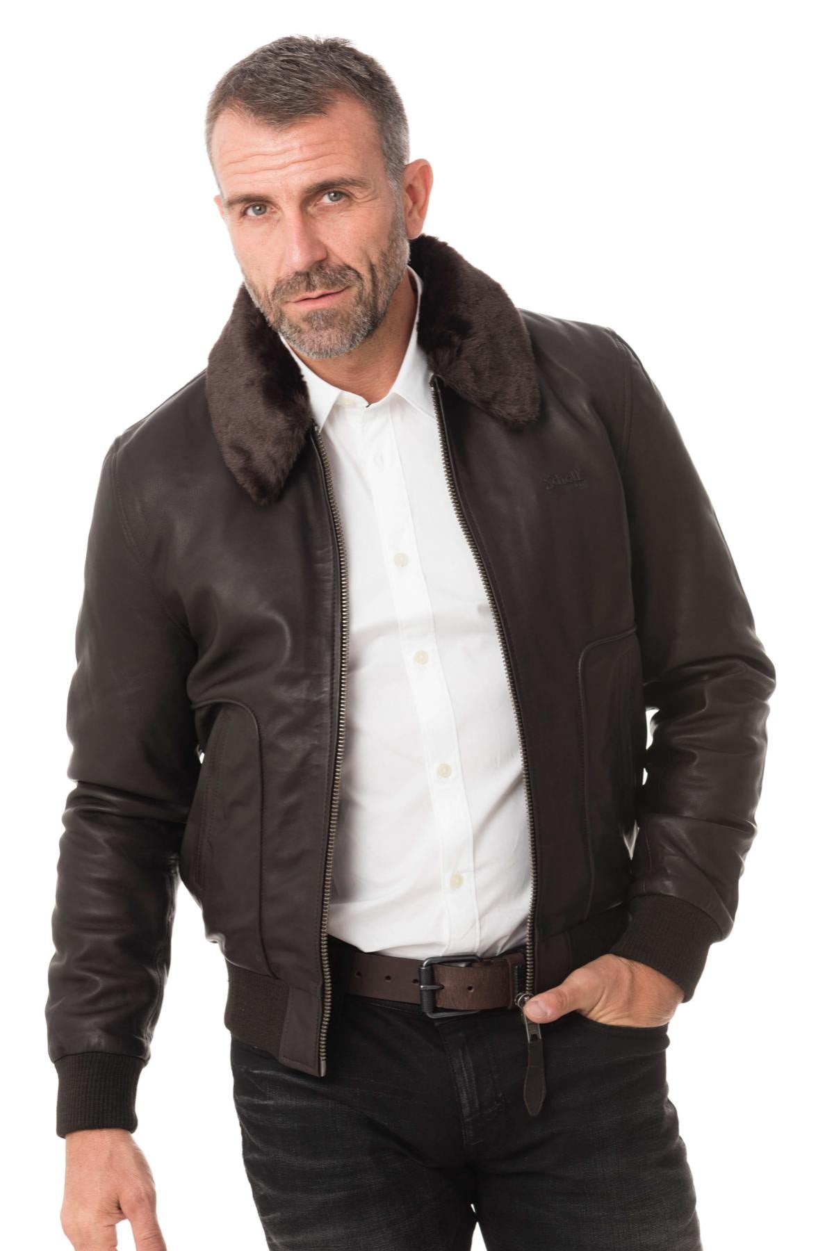 Brown lambskin aviator - Image n°3