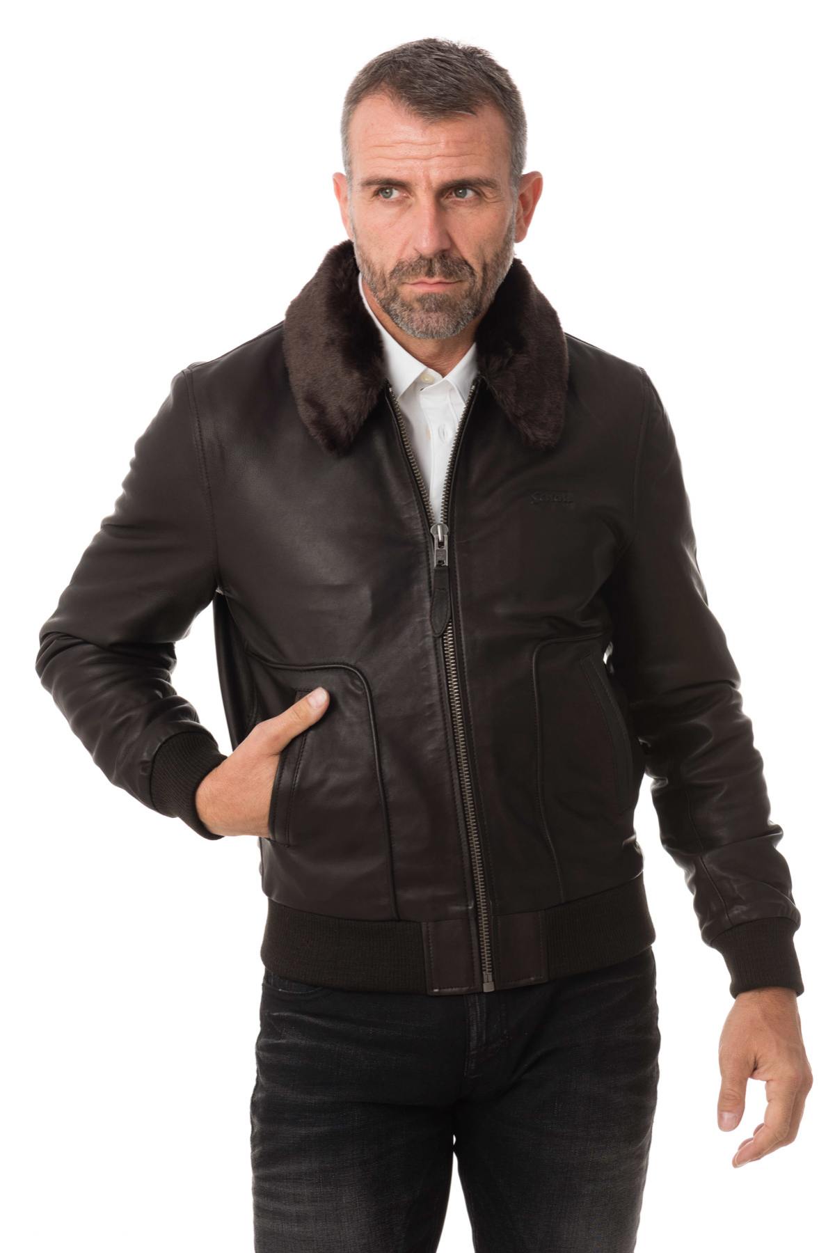 Brown lambskin aviator - Image n°1