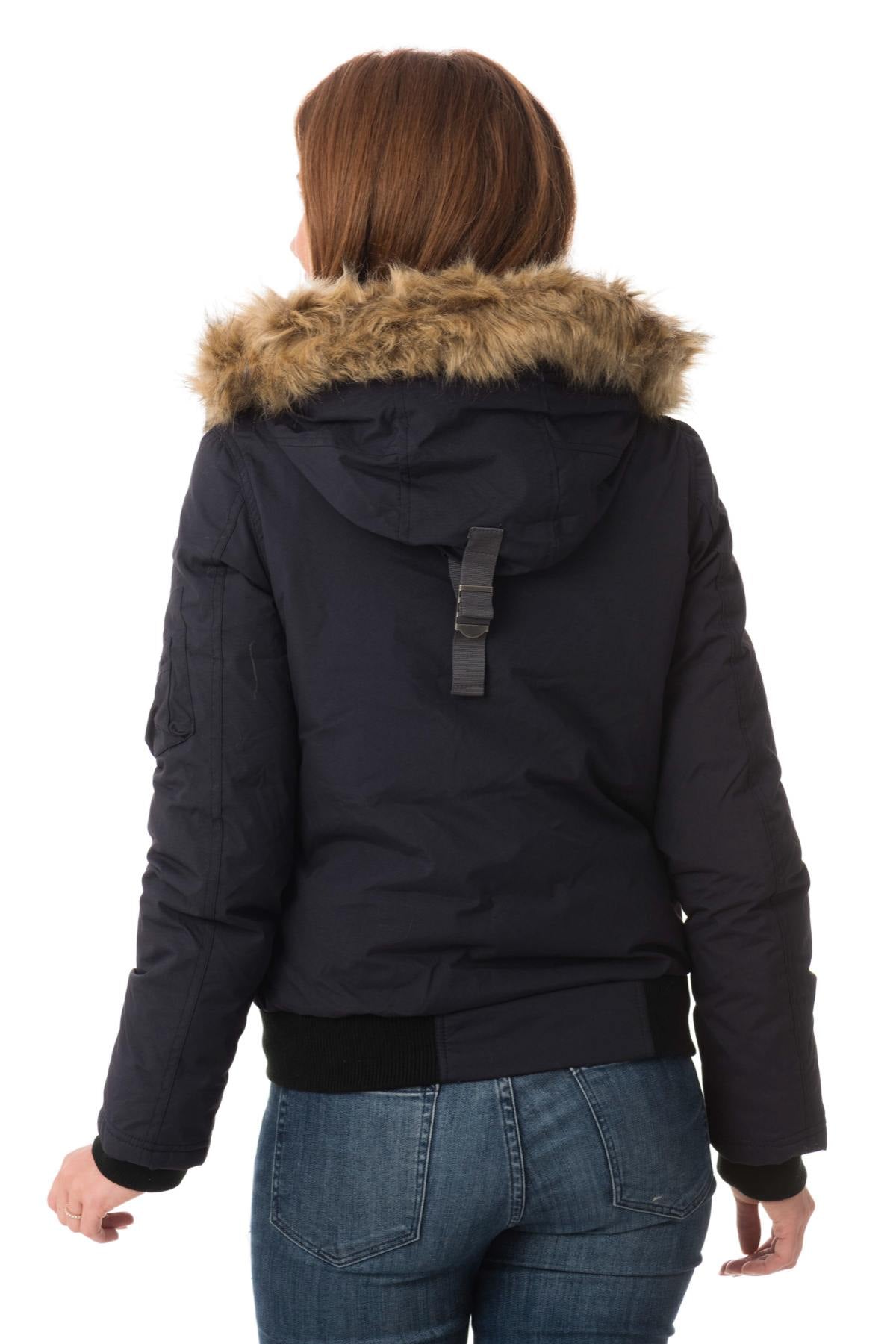 Women's navy blue nylon jacket - Image n°7