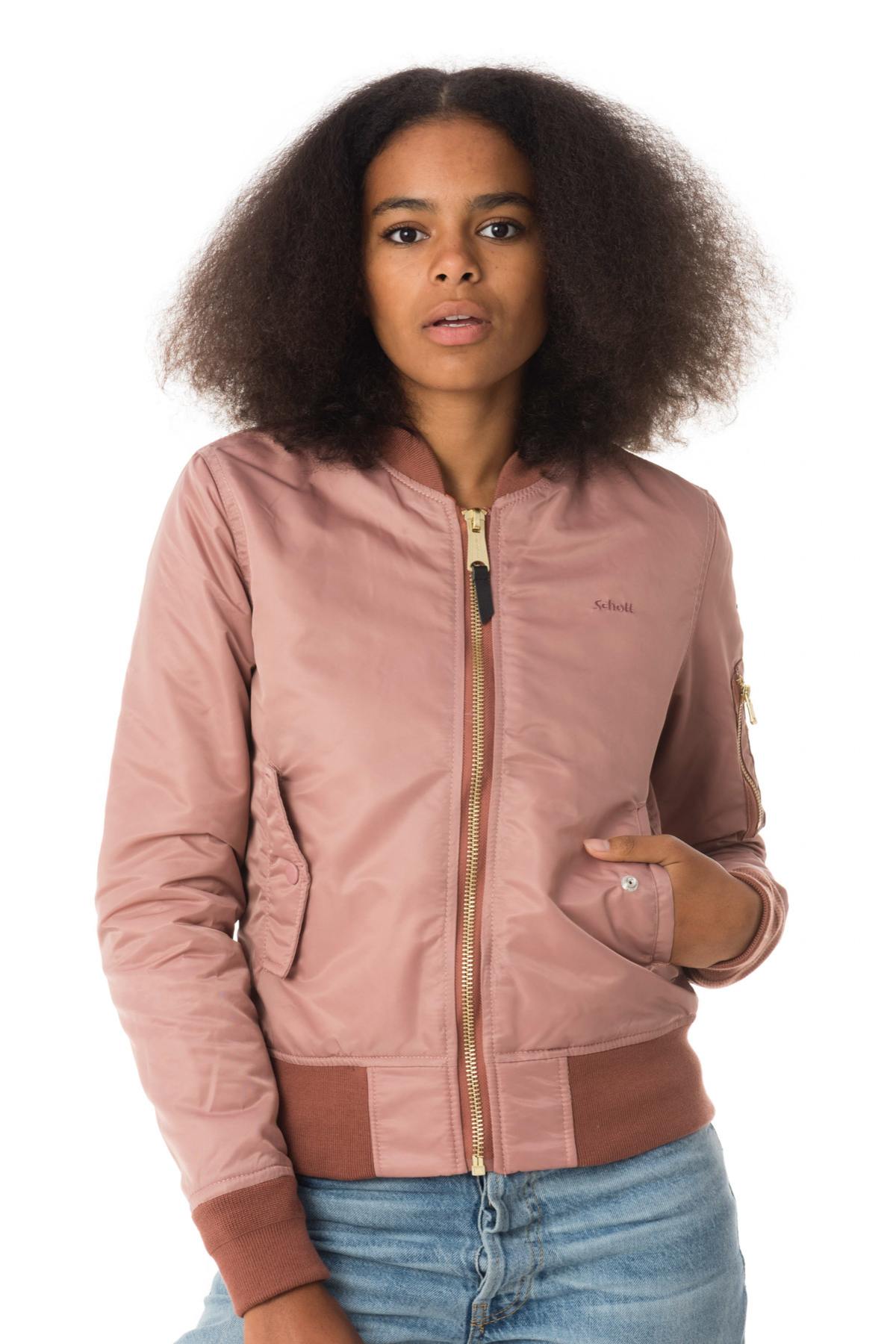 Schott women's pink bomber jacket - Image n°1