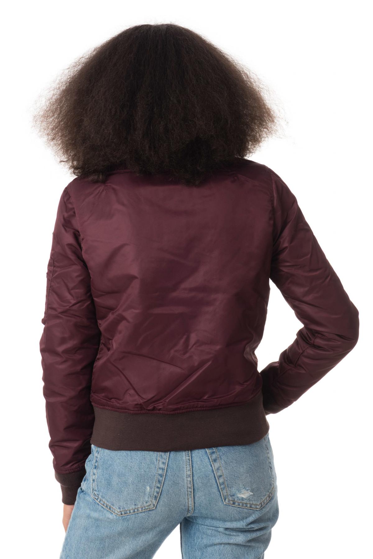 Schott women's dark burgundy bomber jacket - Image n°6