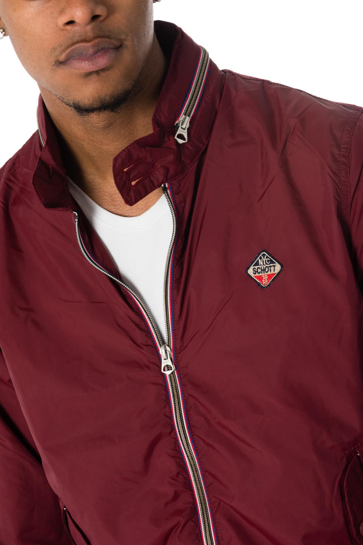 Schott men's burgundy nylon jacket - Image n°6