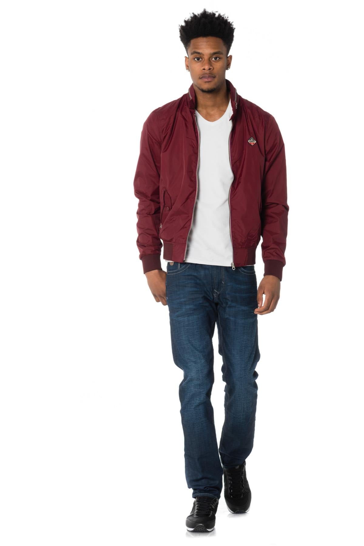 Schott men's burgundy nylon jacket - Image n°2