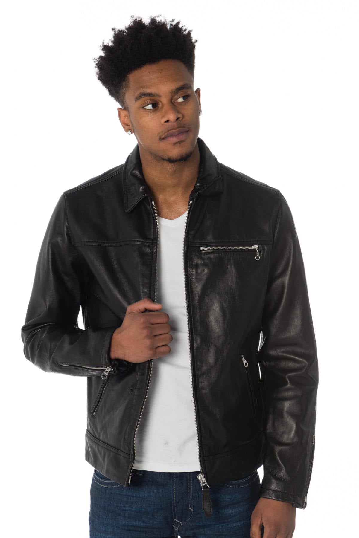 Schott men's cowhide leather jacket - Image n°1