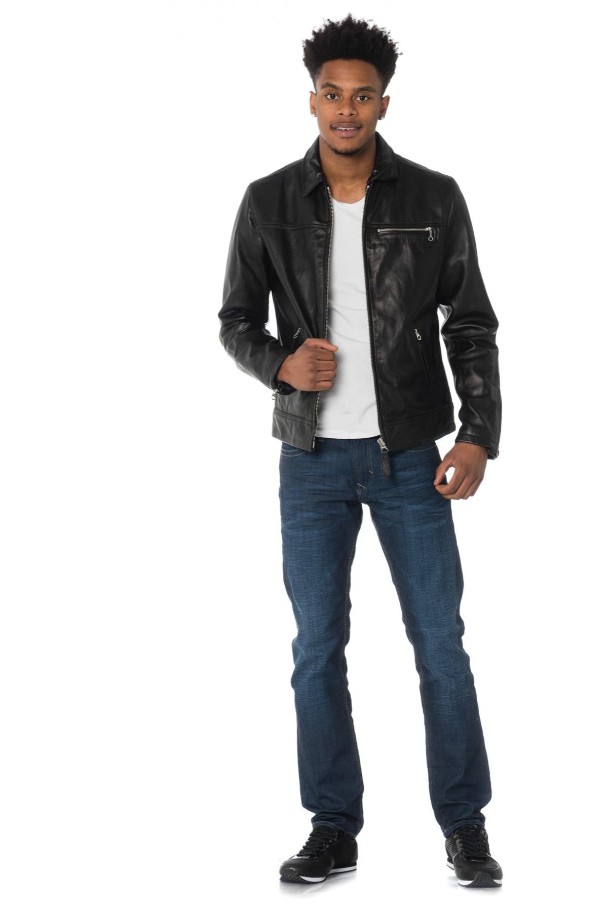 Schott men's cowhide leather jacket - Image n°2