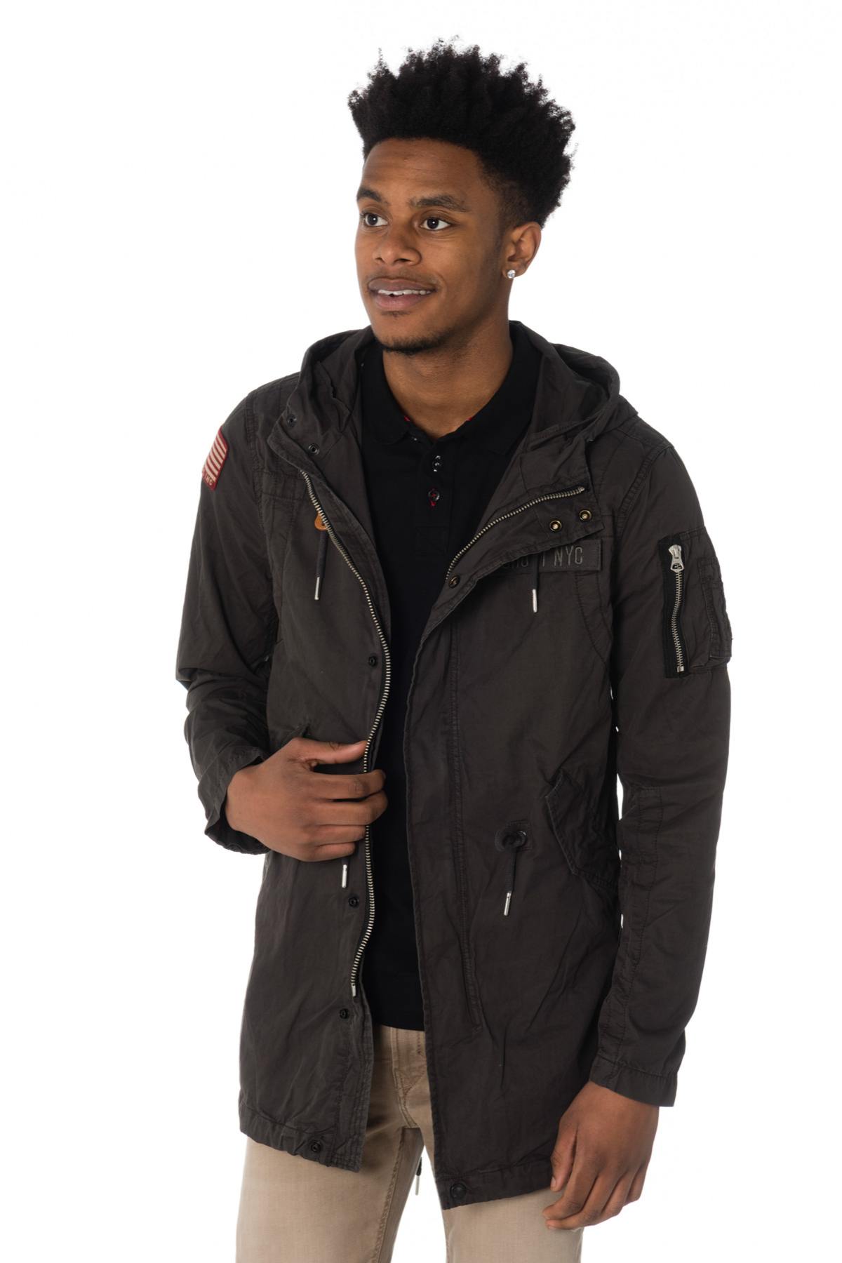 Schott men's fine and light gray parka - Image n°3