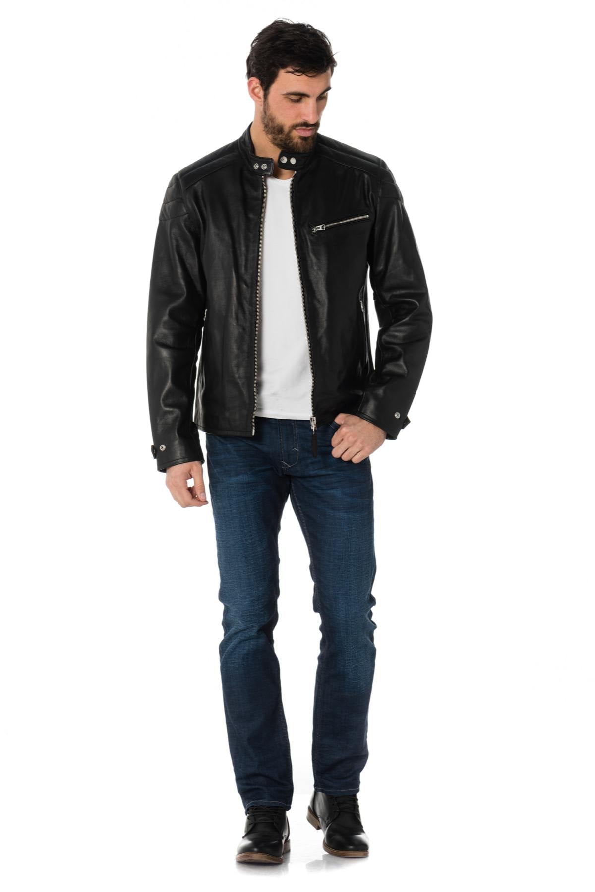 Schott men's biker jacket - Image n°2