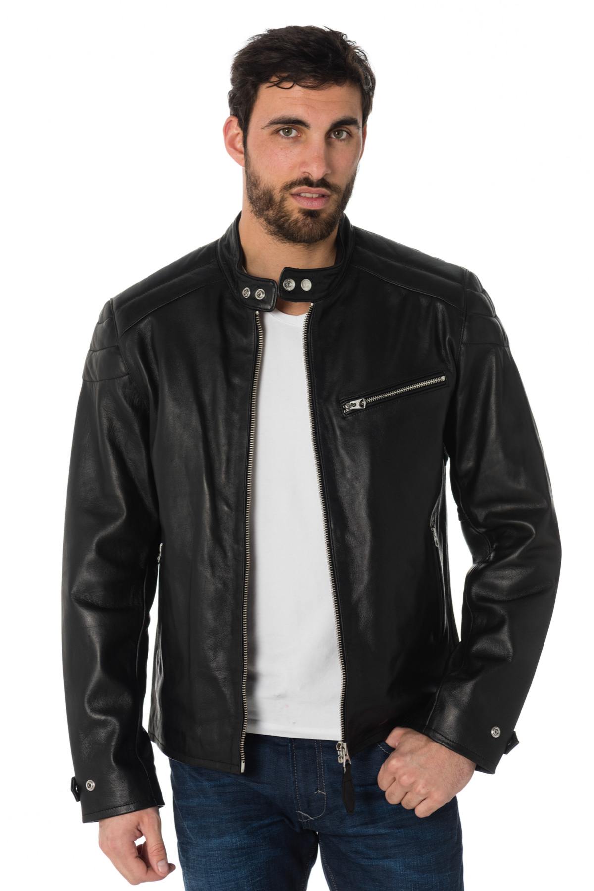 Schott men's biker jacket - Image n°1