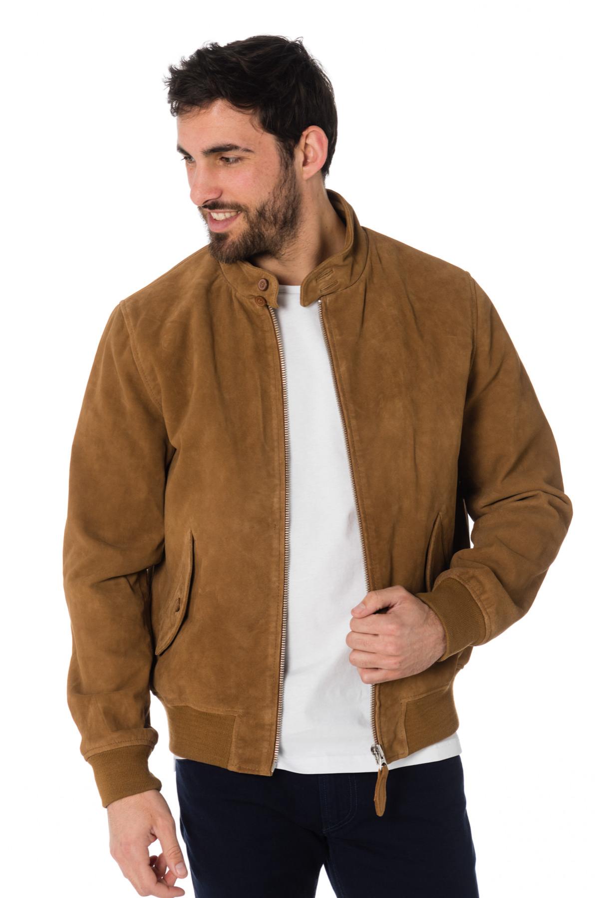  Schott beige goat suede bomber jacket - Image n°3