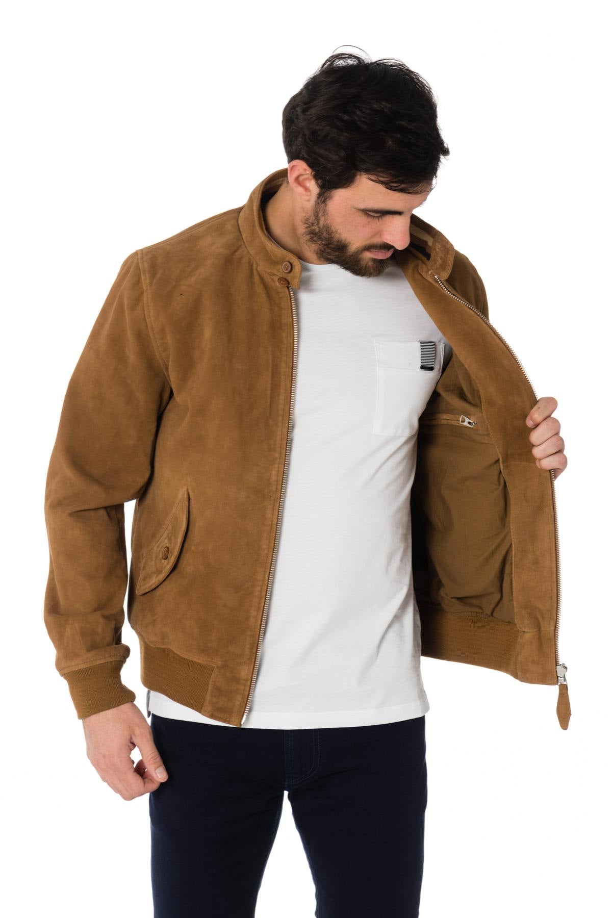  Schott beige goat suede bomber jacket - Image n°4